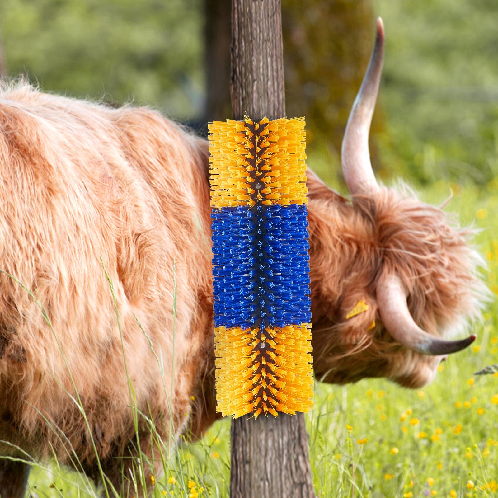 Livestock Scratching Brush 2 Pcs, 17.1x7.5 in Horse Cow Pig Grooming & Scratcher