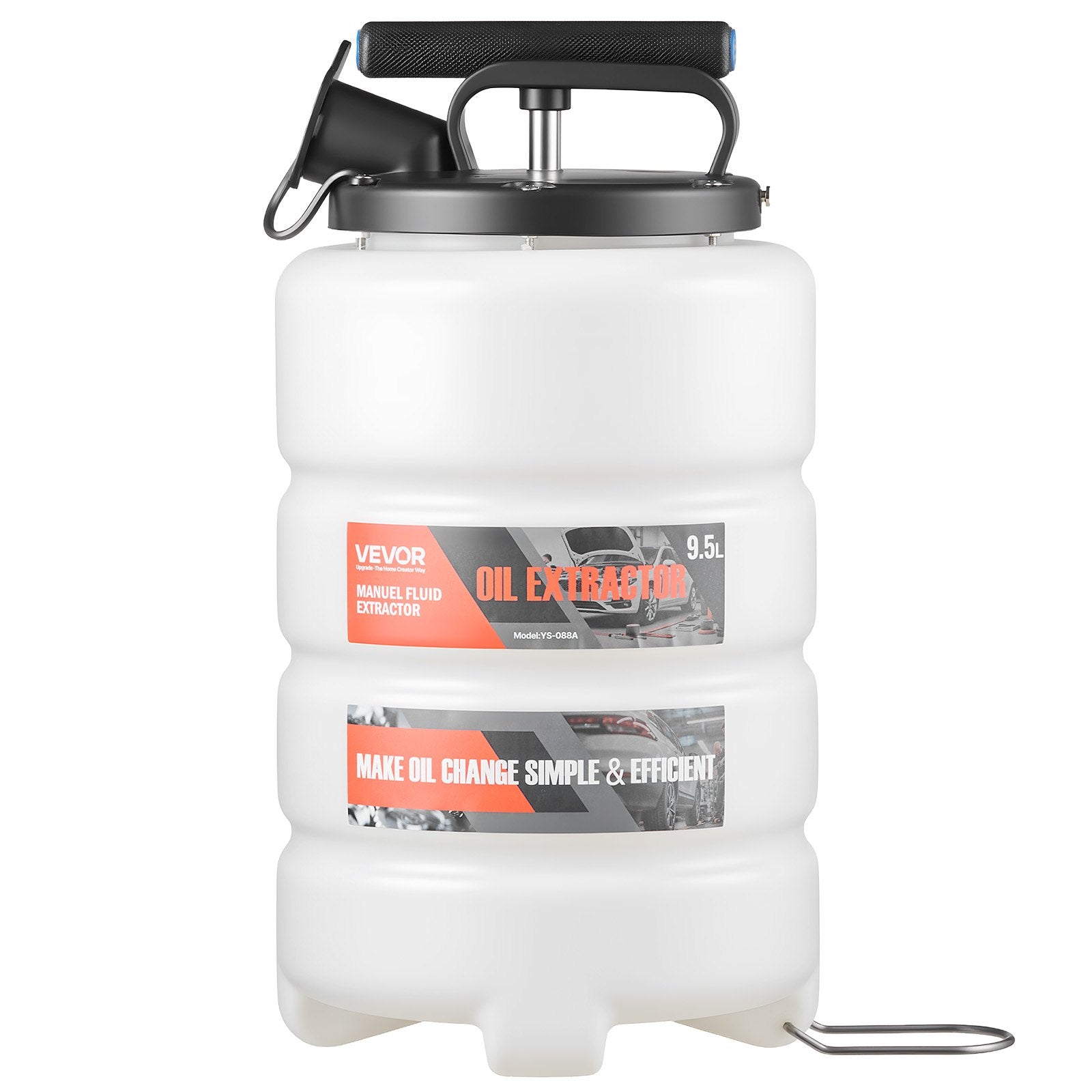 Fluid Extractor 9.5L Manual Vacuum with 150cm Hose and 3 Extension Tubes