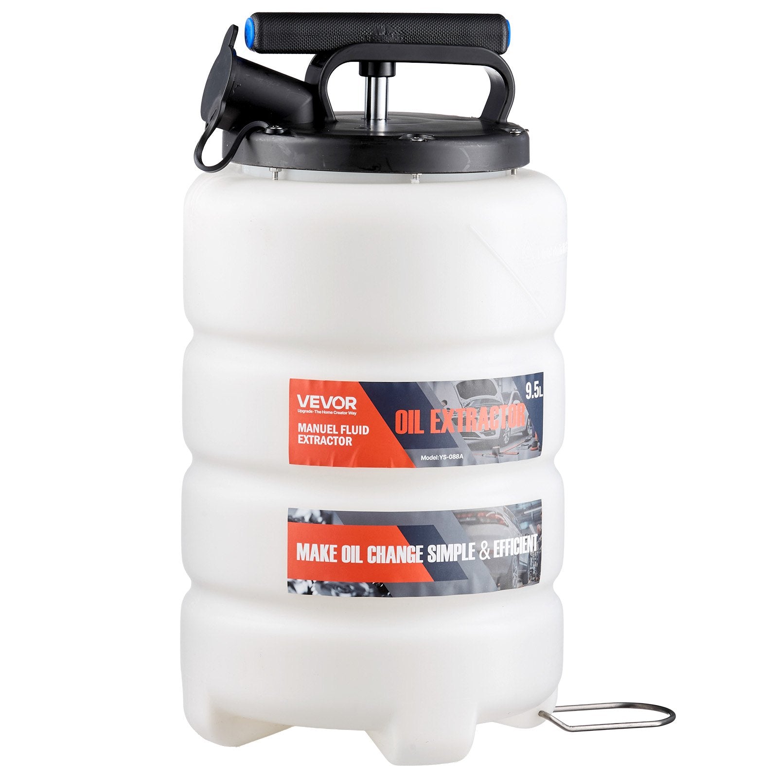 Fluid Extractor 9.5L Manual Vacuum with 150cm Hose and 3 Extension Tubes