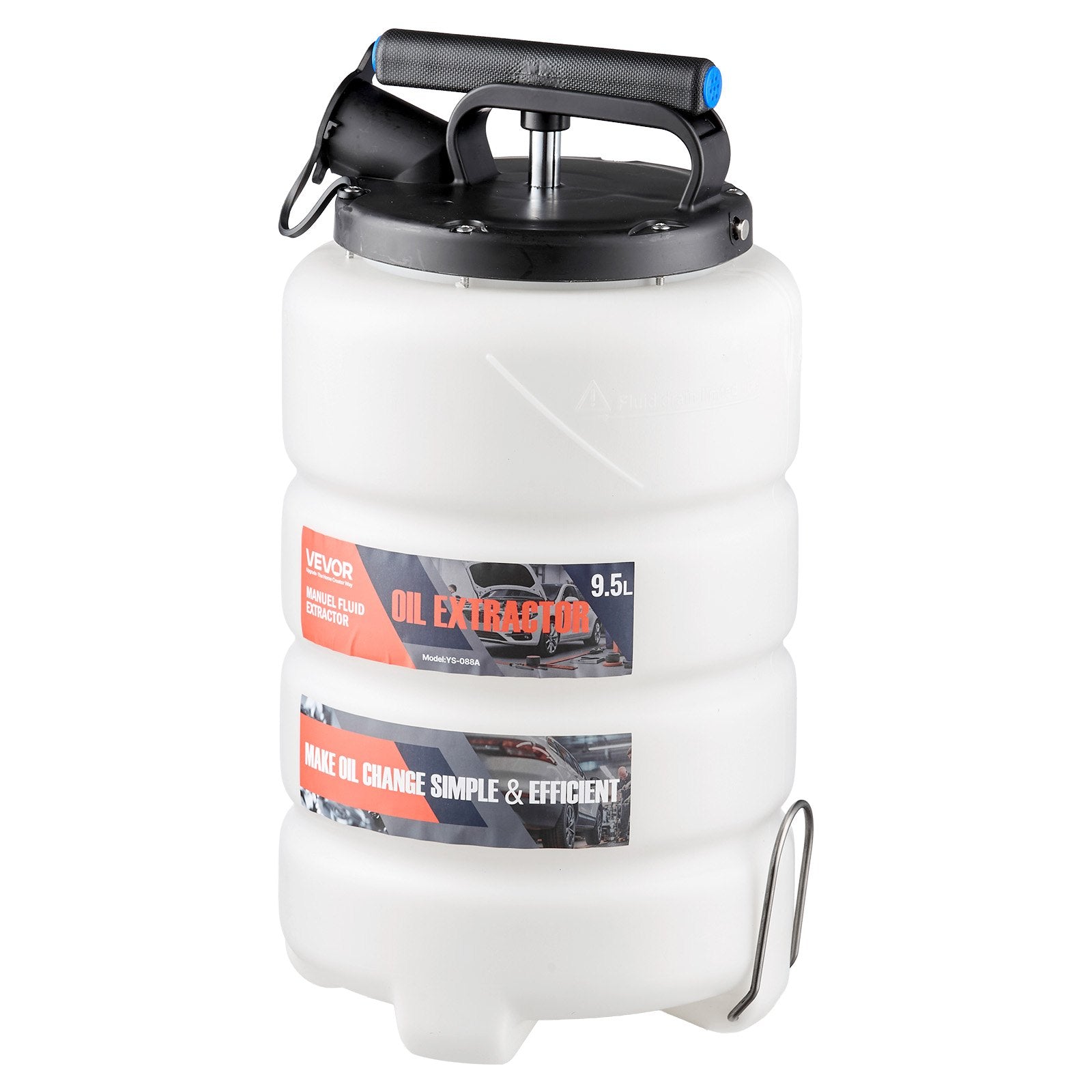 Fluid Extractor 9.5L Manual Vacuum with 150cm Hose and 3 Extension Tubes