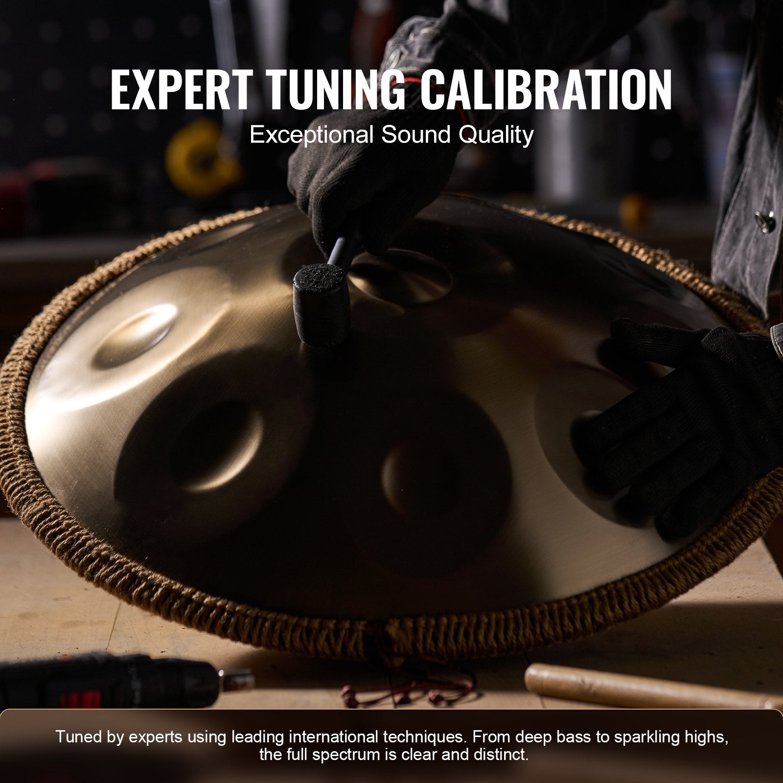 Handpan Drum, 22 in 10 Notes, D Minor Hand Drum with Mallets and Carry Bag