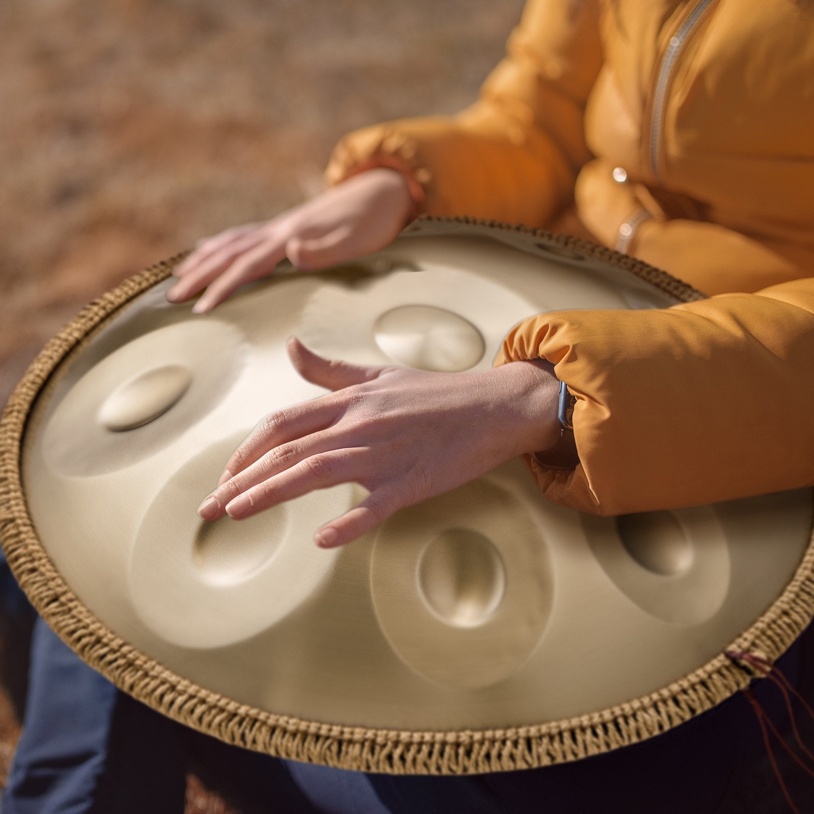 Handpan Drum, 22 in 10 Notes, D Minor Hand Drum with Mallets and Carry Bag