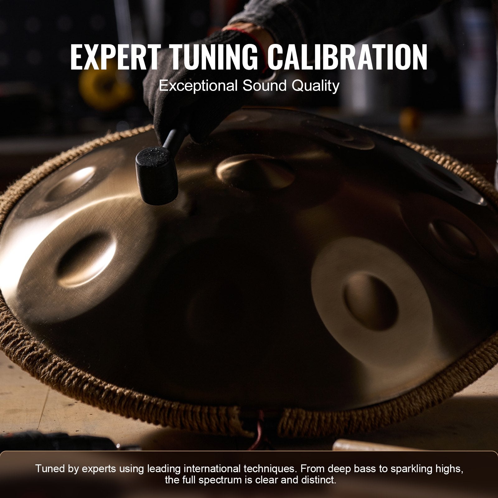 Handpan Drum 22 Inch 12-Note D Minor with Mallets Stand Carry Bag Steel Sound