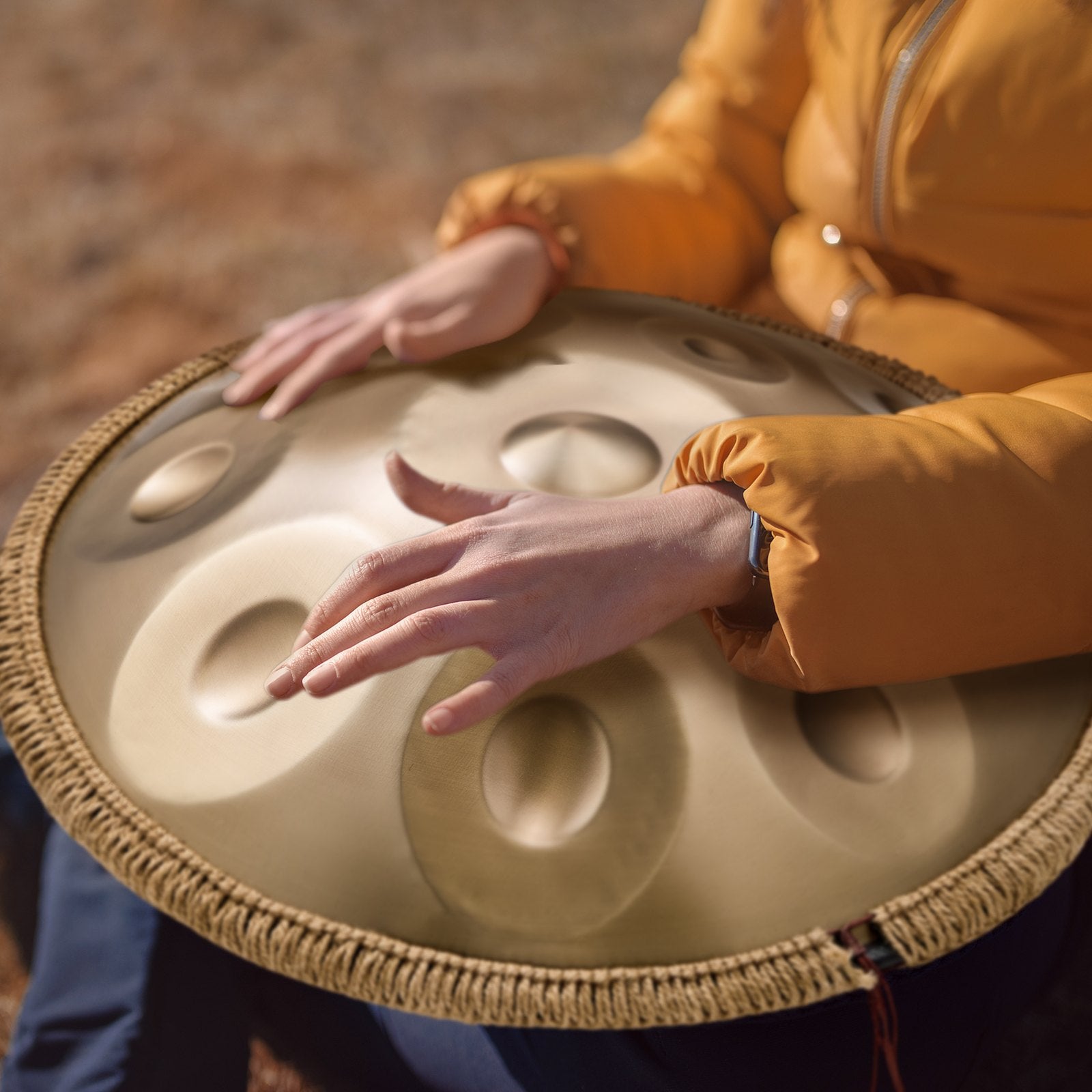 Handpan Drum 22 Inch 12-Note D Minor with Mallets Stand Carry Bag Steel Sound