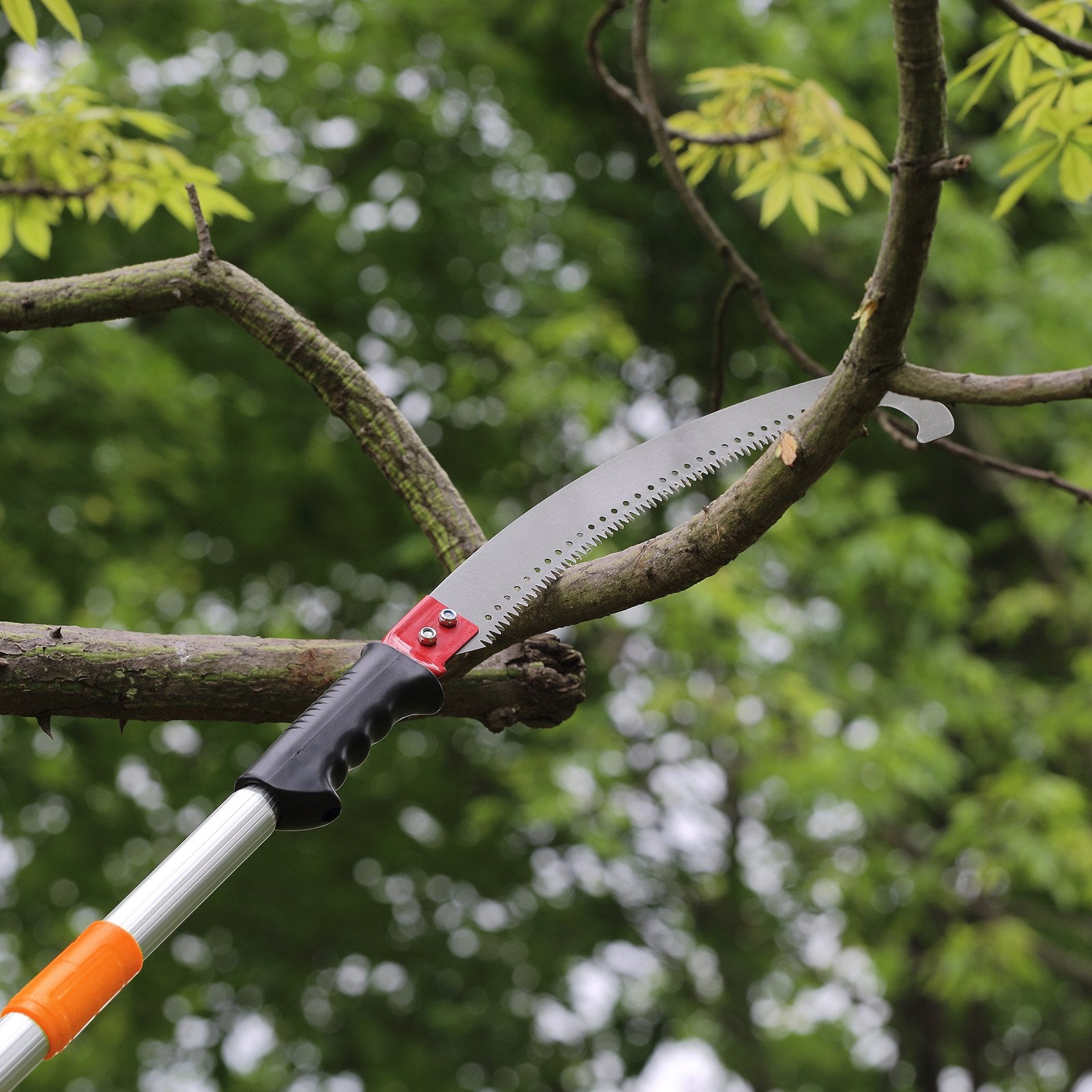 Manual Pole Saw 1.4-3m Extendable Tree Pruner with Steel Blade Aluminum Handle
