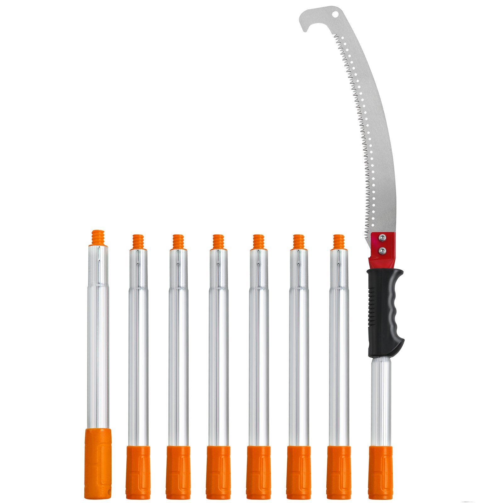 Manual Pole Saw 1.4-3m Extendable Tree Pruner with Steel Blade Aluminum Handle