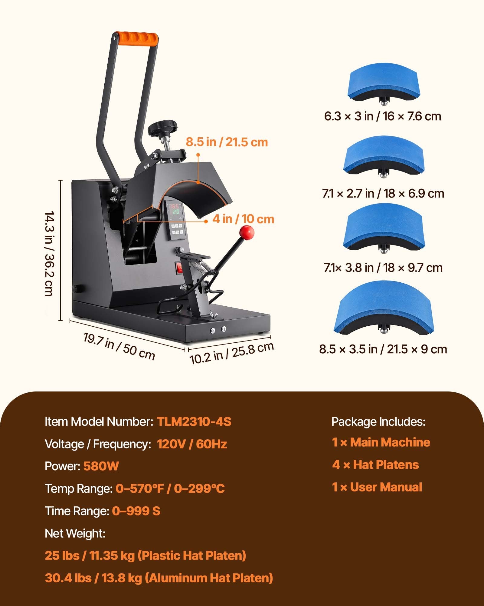 Hat Heat Press Cap Heat Press Machine 4 Heating Pads Sublimation Transfer