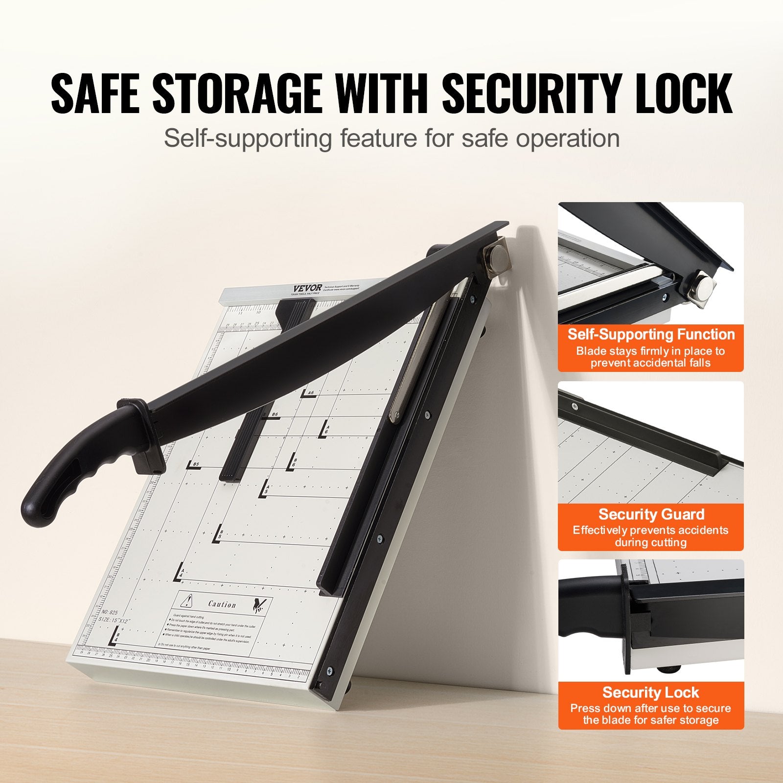 Guillotine Paper Cutter 381 mm Cut Length 16 Sheet Capacity GuardLock