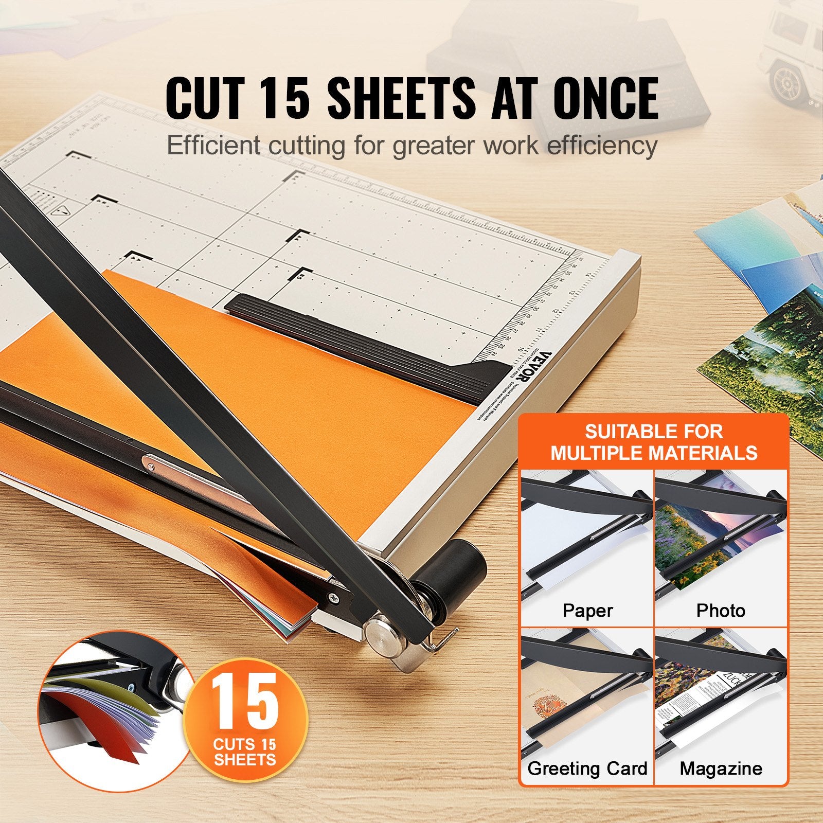 Guillotine Paper Cutter 457 mm Cut Length 20 Sheet Capacity GuardLock