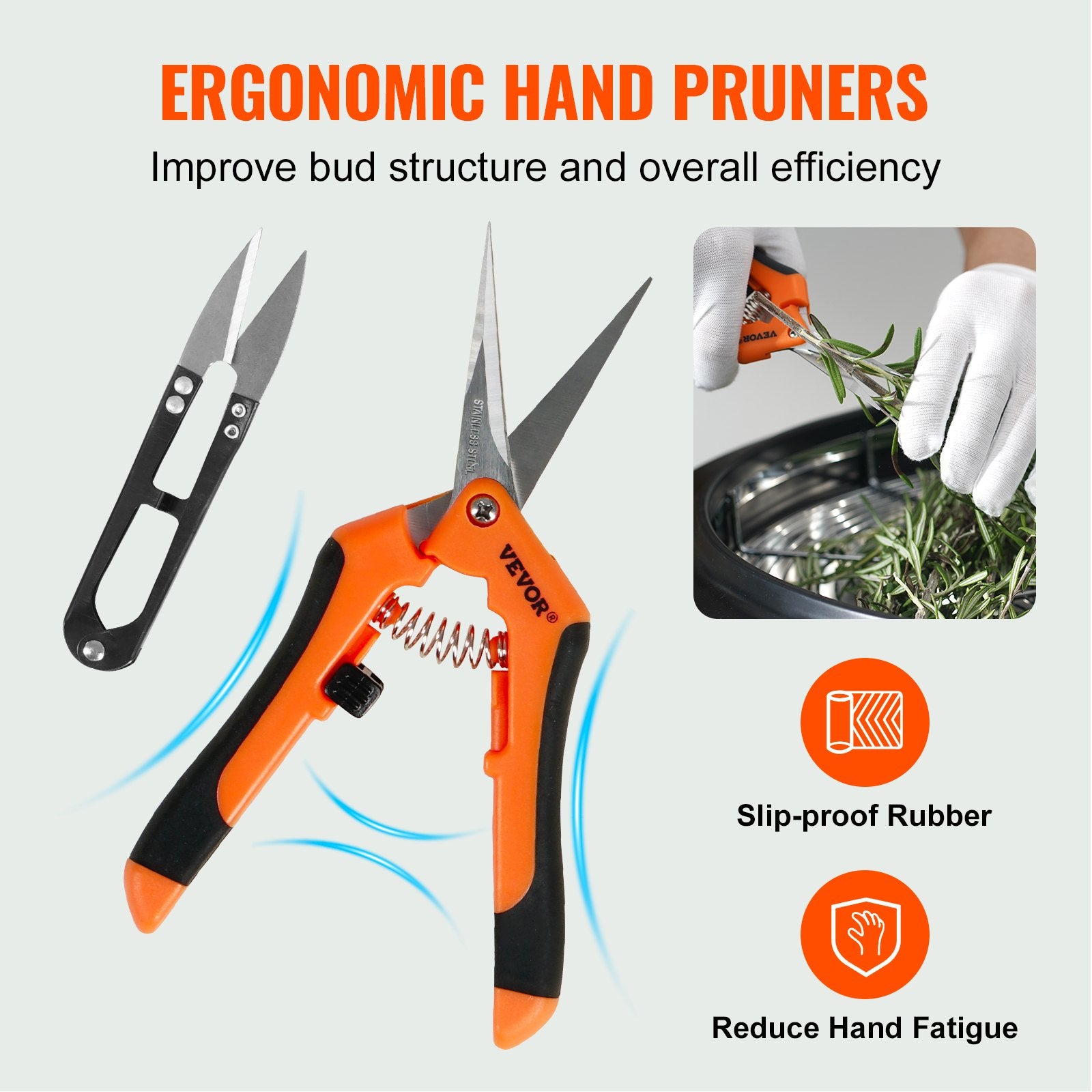 Leaf Bowl Trimmer 24" Manual with Stainless Steel Blades Clear Dome & H& Pruner