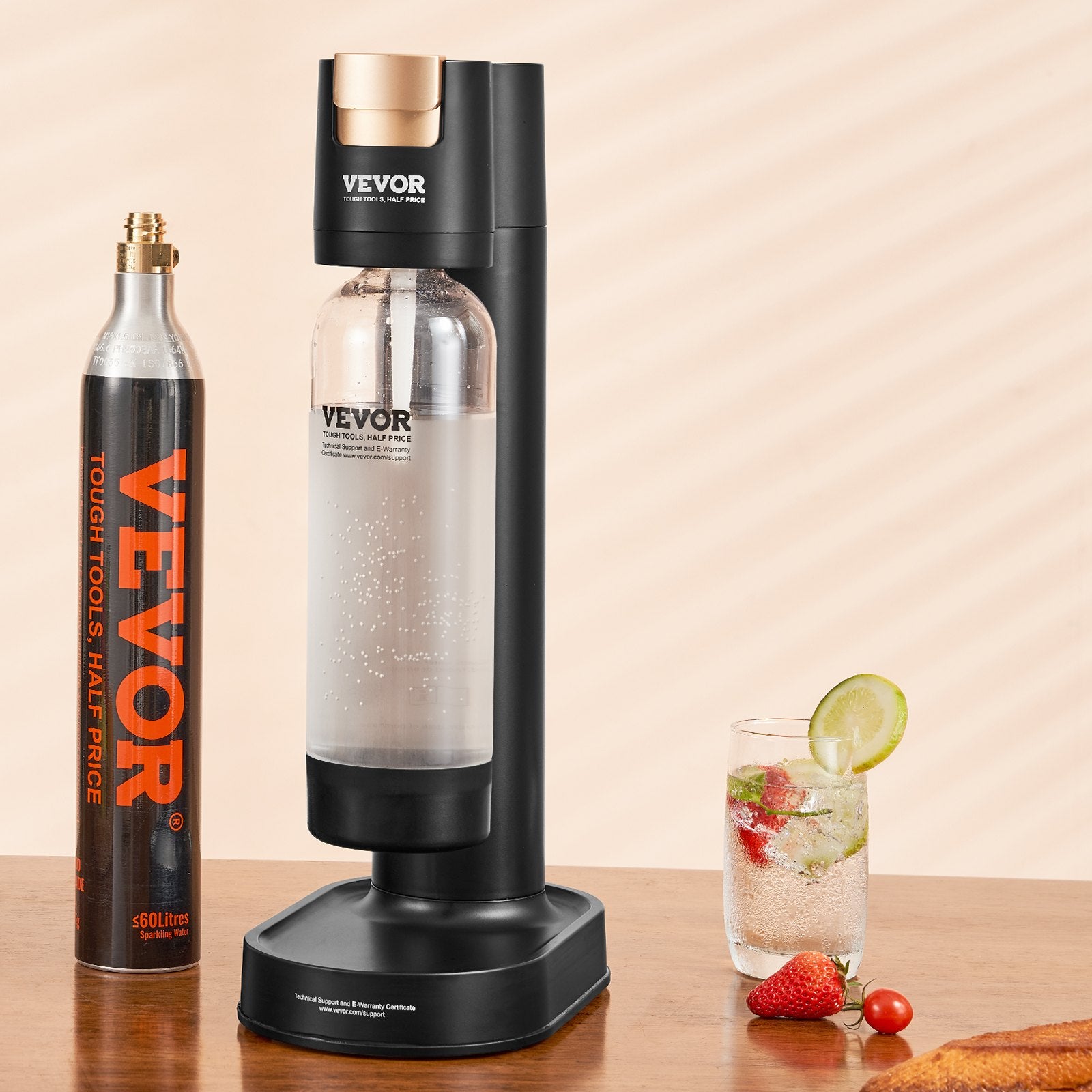 Sparkling Water Maker Soda Machine Home Carbonating Kit with 1L PET Bottle CO2
