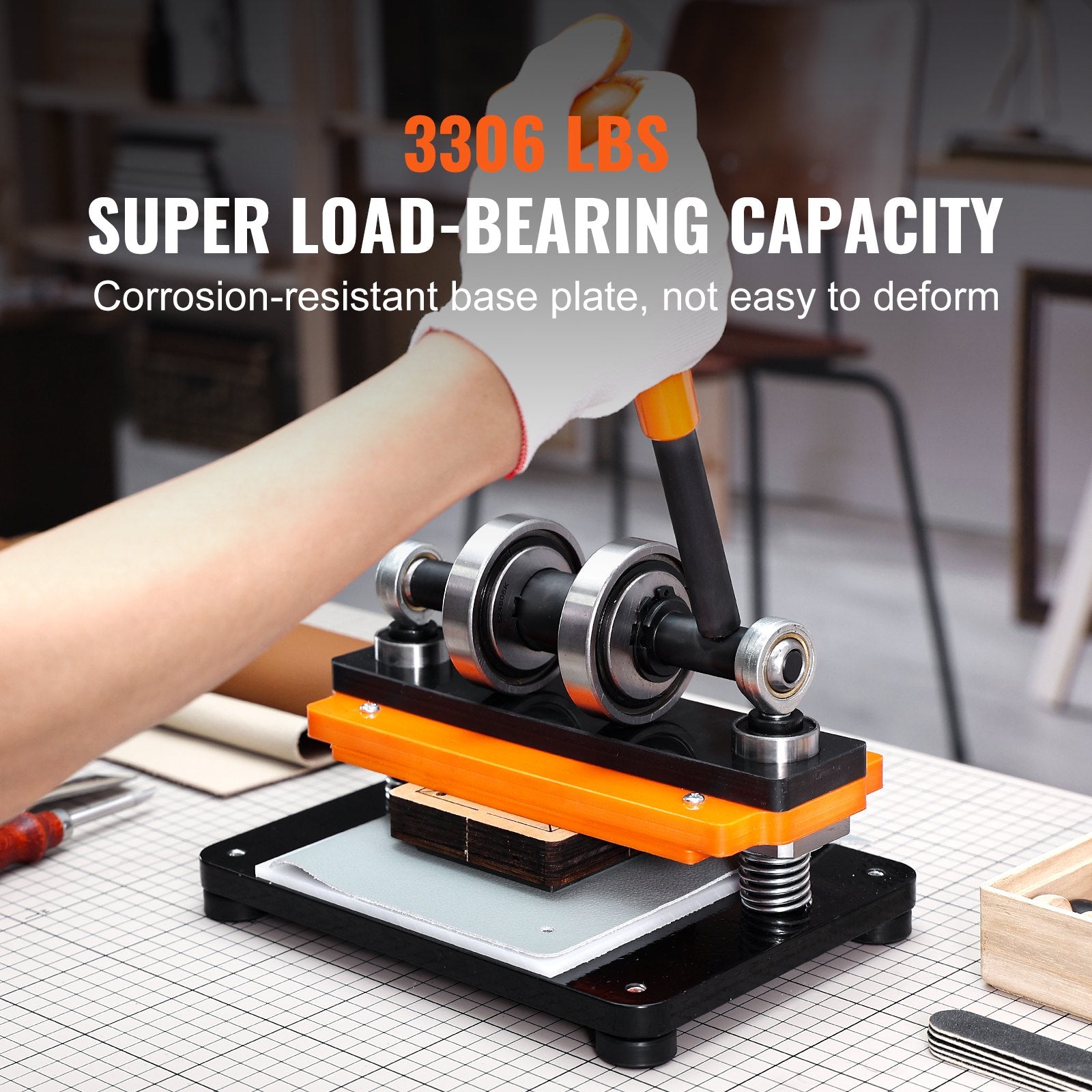 Leather Cutting Machine 7.1x3.9in Manual Die Cutter Dual Guide Shafts