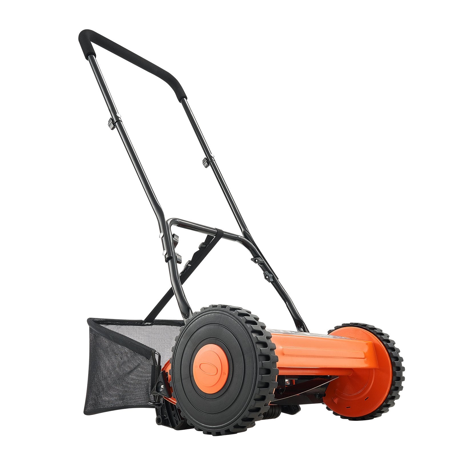 Push Reel Lawn Mower 40cm 5-Blade Manual Adjustable 15-45mm with Grass Catcher