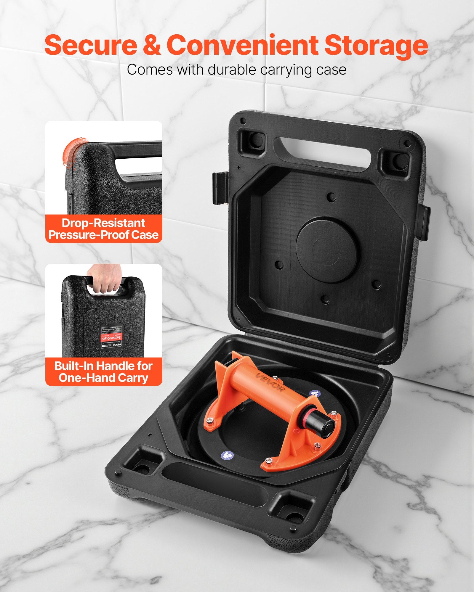 203 mm Vacuum Suction Cup Glass Lifter, 180 kg Capacity, 1 Pack