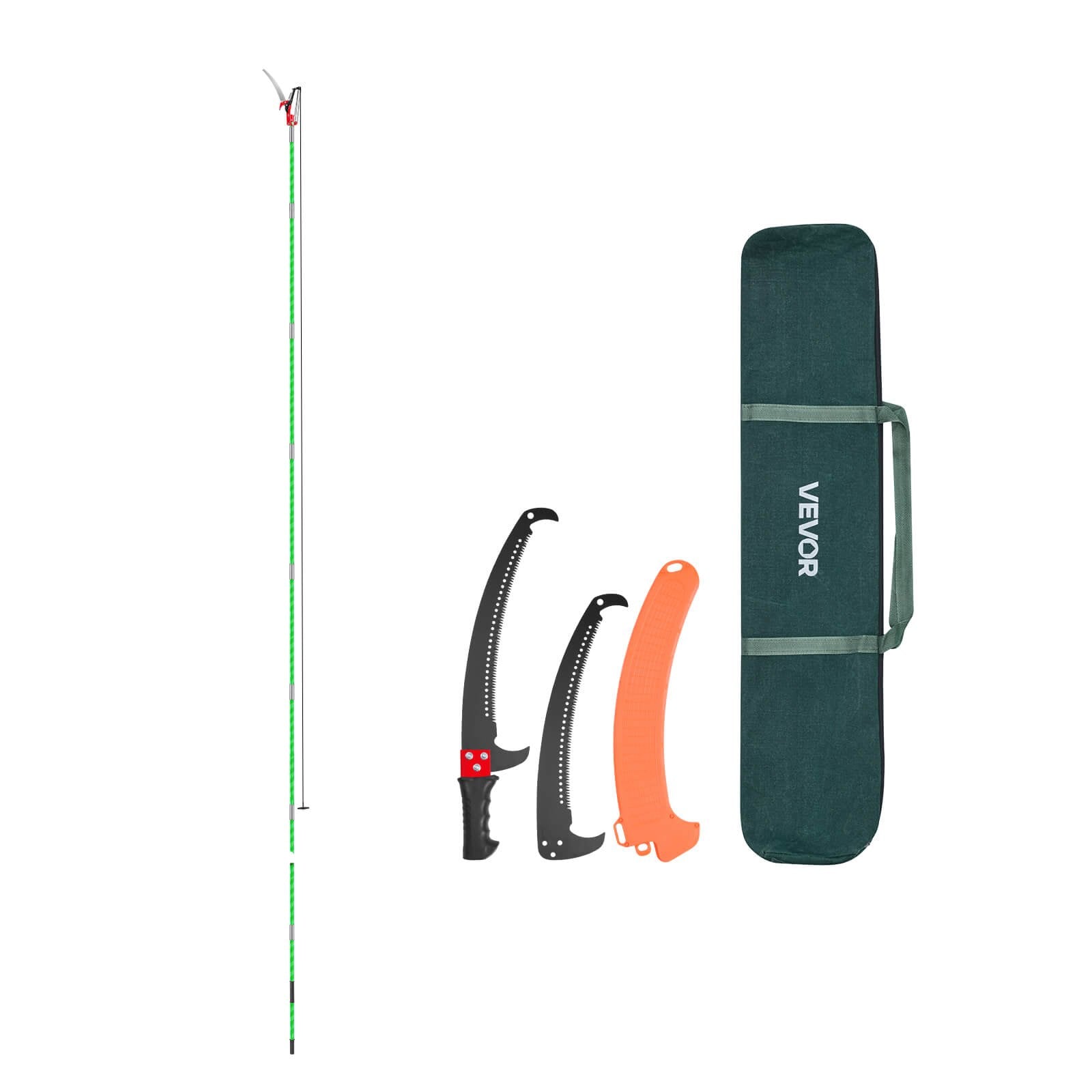 Manual Pole Saw 118-809.3cm Extendable Tree Pruner Scissors 65Mn Steel Blade