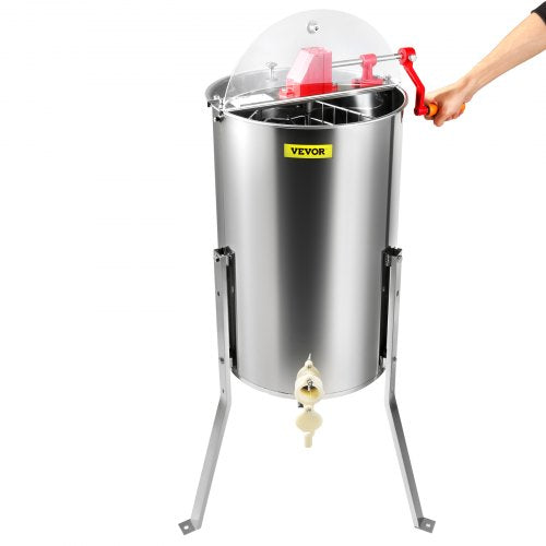 Manual Honey Extractor 2/4 Frame Beekeeping Equipment with Adjustable Stand