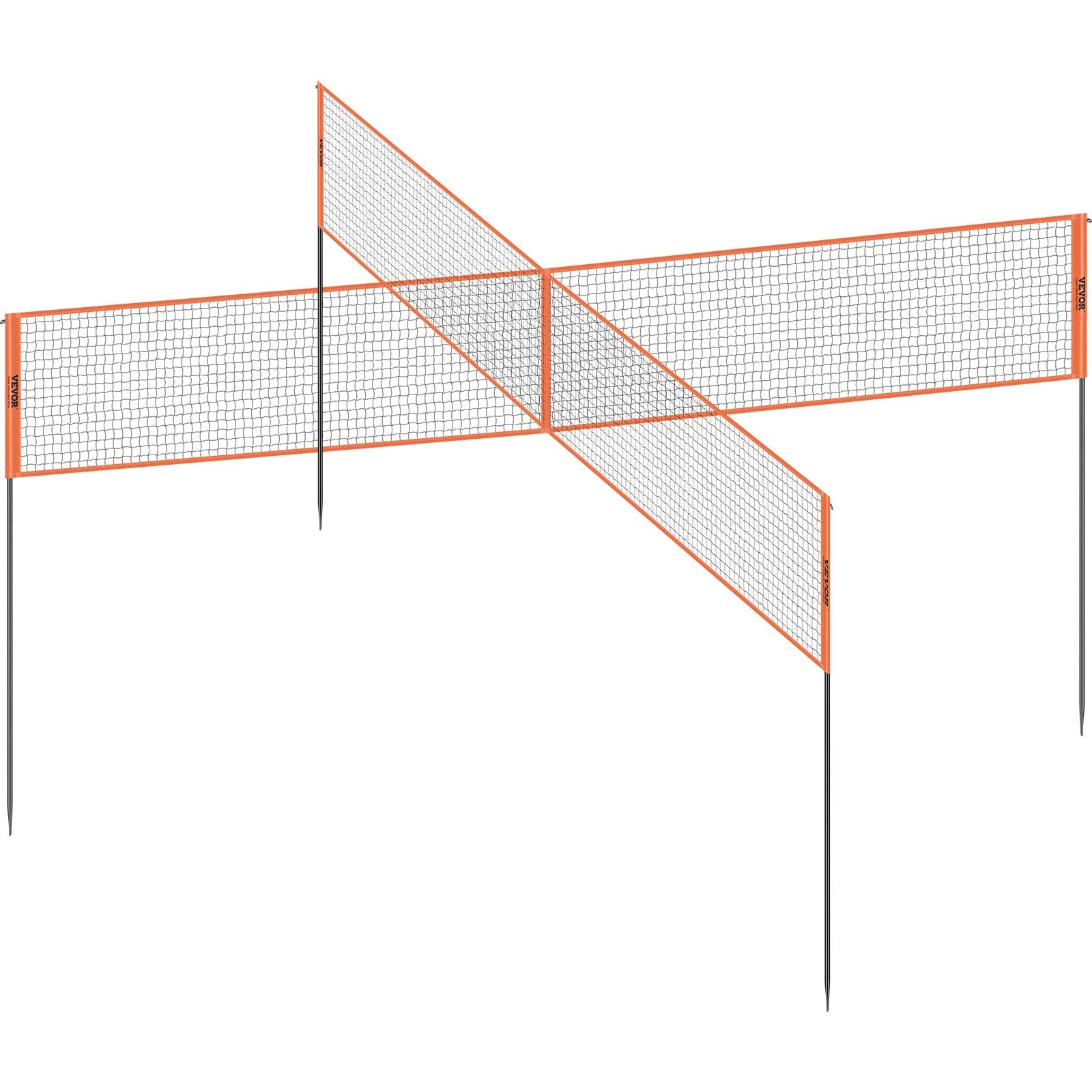 4-Way Volleyball Net Adjustable Height Portable Outdoor Net with Carry Bag