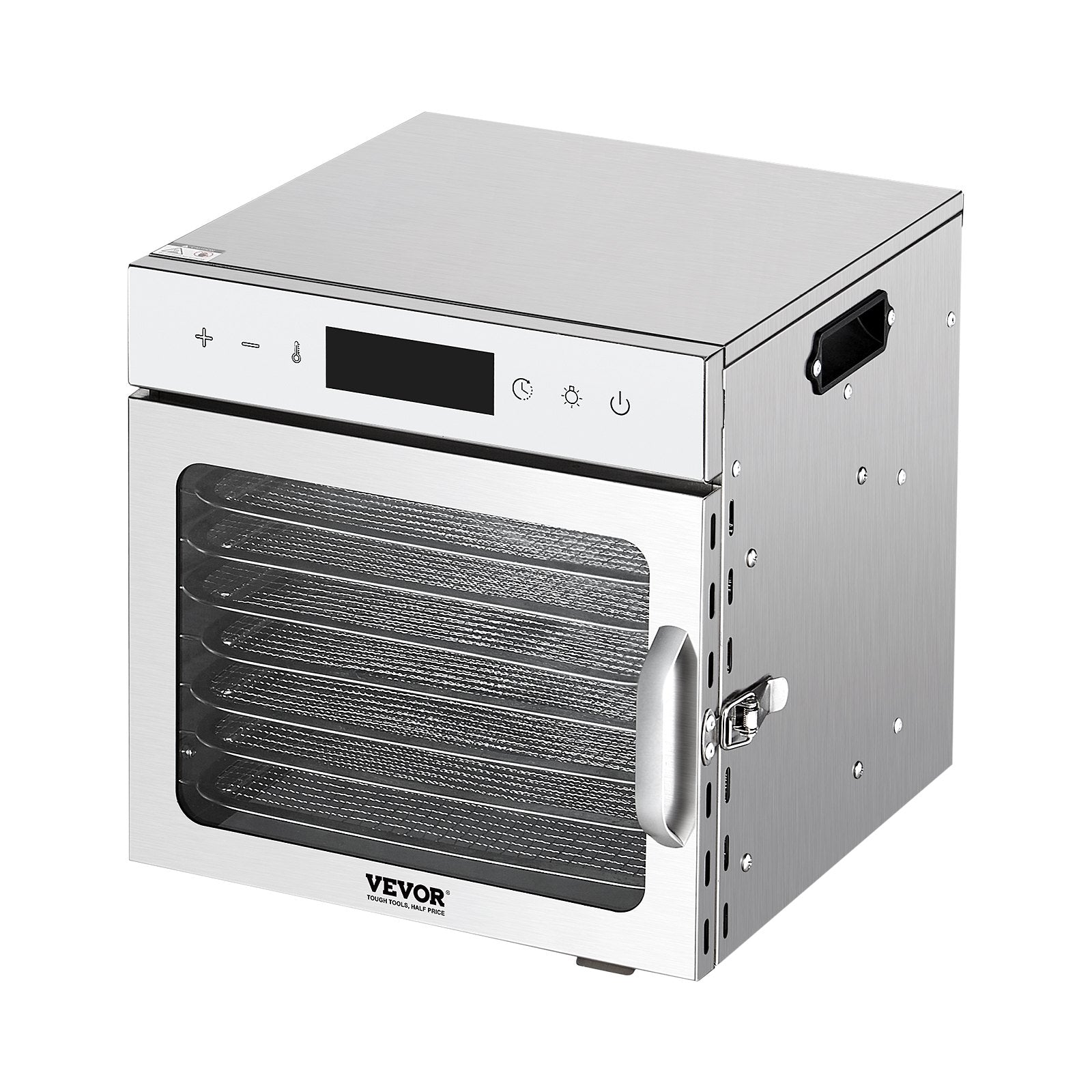 Food Dehydrator 8 Stainless Steel Trays 400W Electric Adjustable Temp 24-Hour