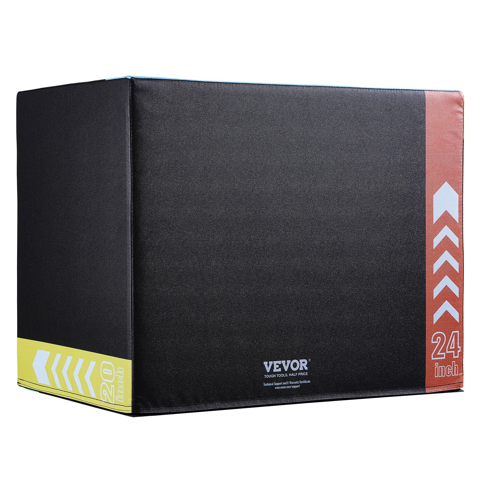 3-in-1 Plyometric Jump Box 30/24/20in Foam Anti-Slip Fitness Step Box Black