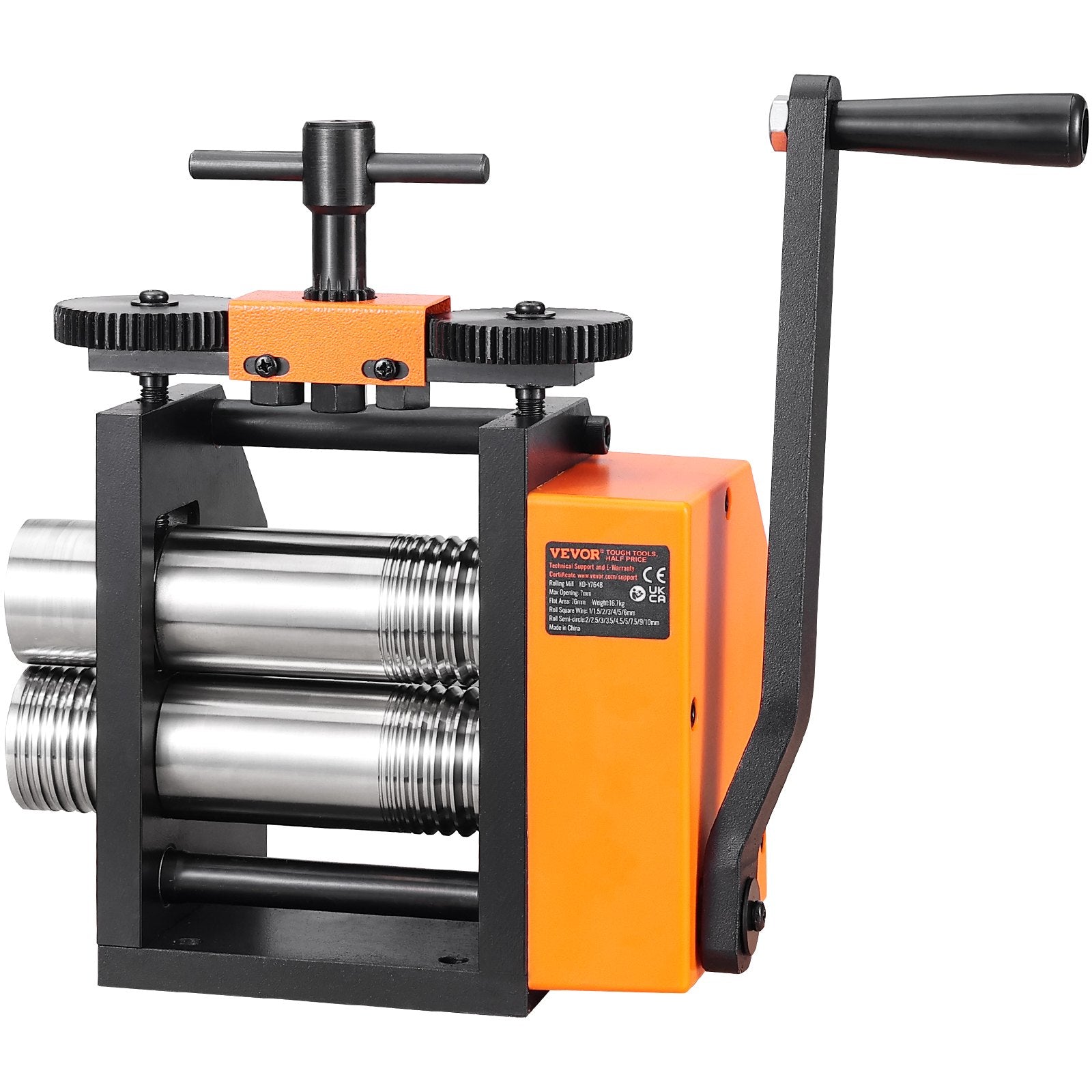 Rolling Mill 3in 76mm Jewelry Machine 1:2 Gear 3-in-1 0.1-7mm Sheet Wire Pattern