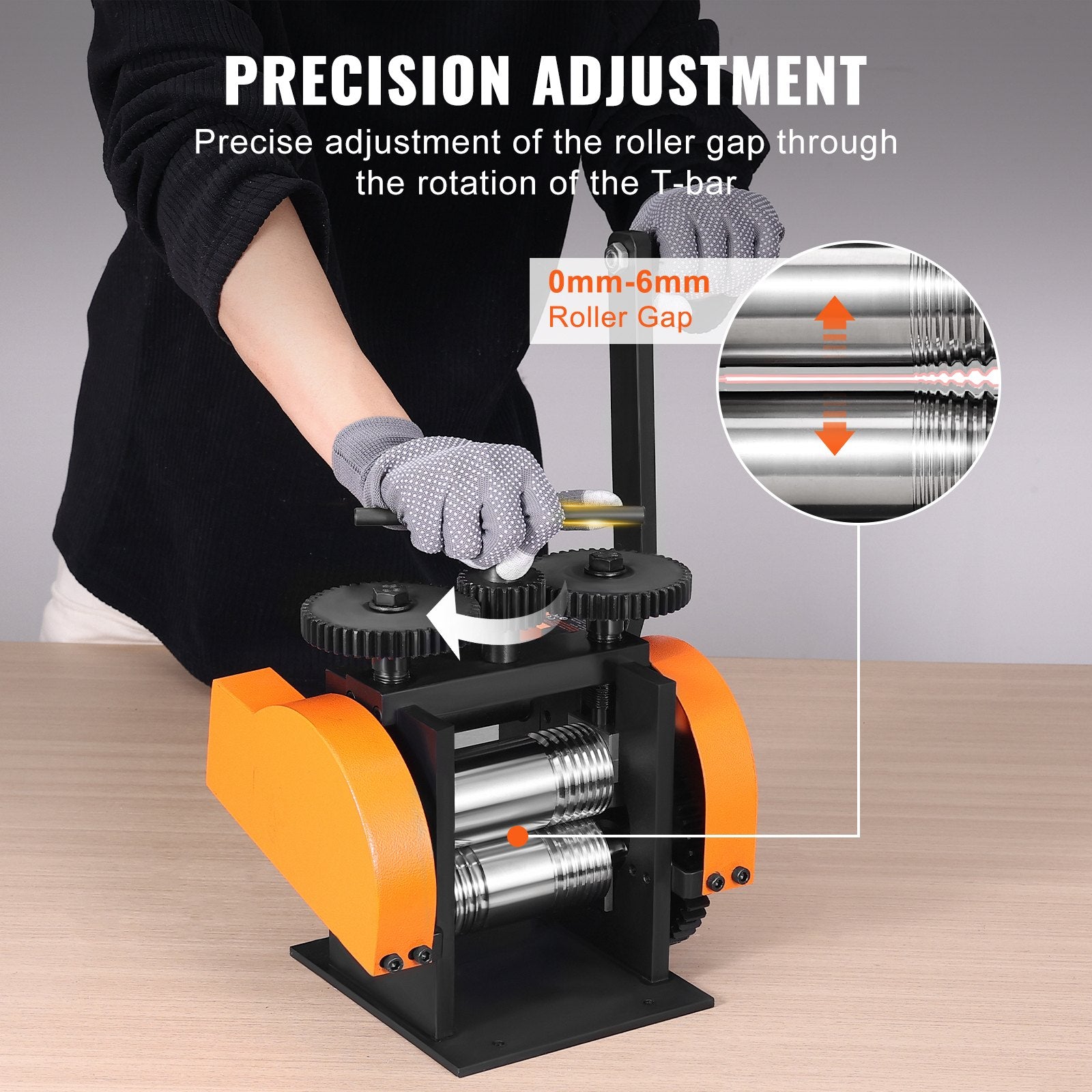 Rolling Mill 1.77"/45mm 3-in-1 Jewelry Machine 1:2.4 Gear Ratio