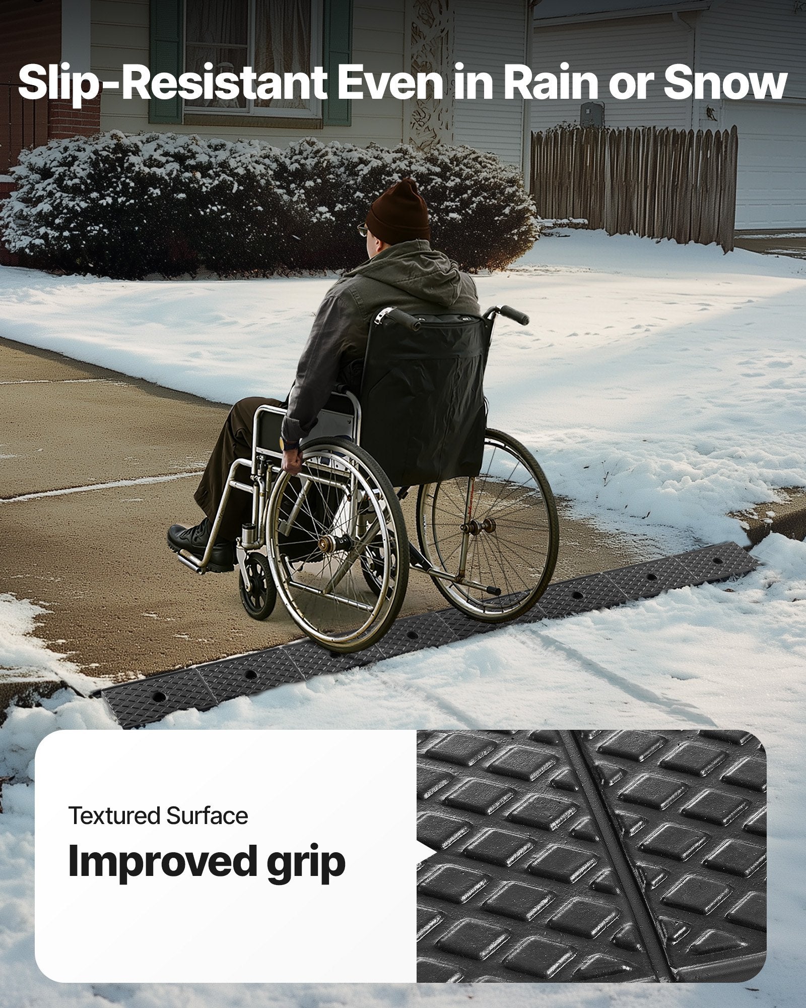 Rubber Curb Ramp 2Pack 15 Ton 50.8mm Rise Heavy Duty Drainage Wheelchair Car