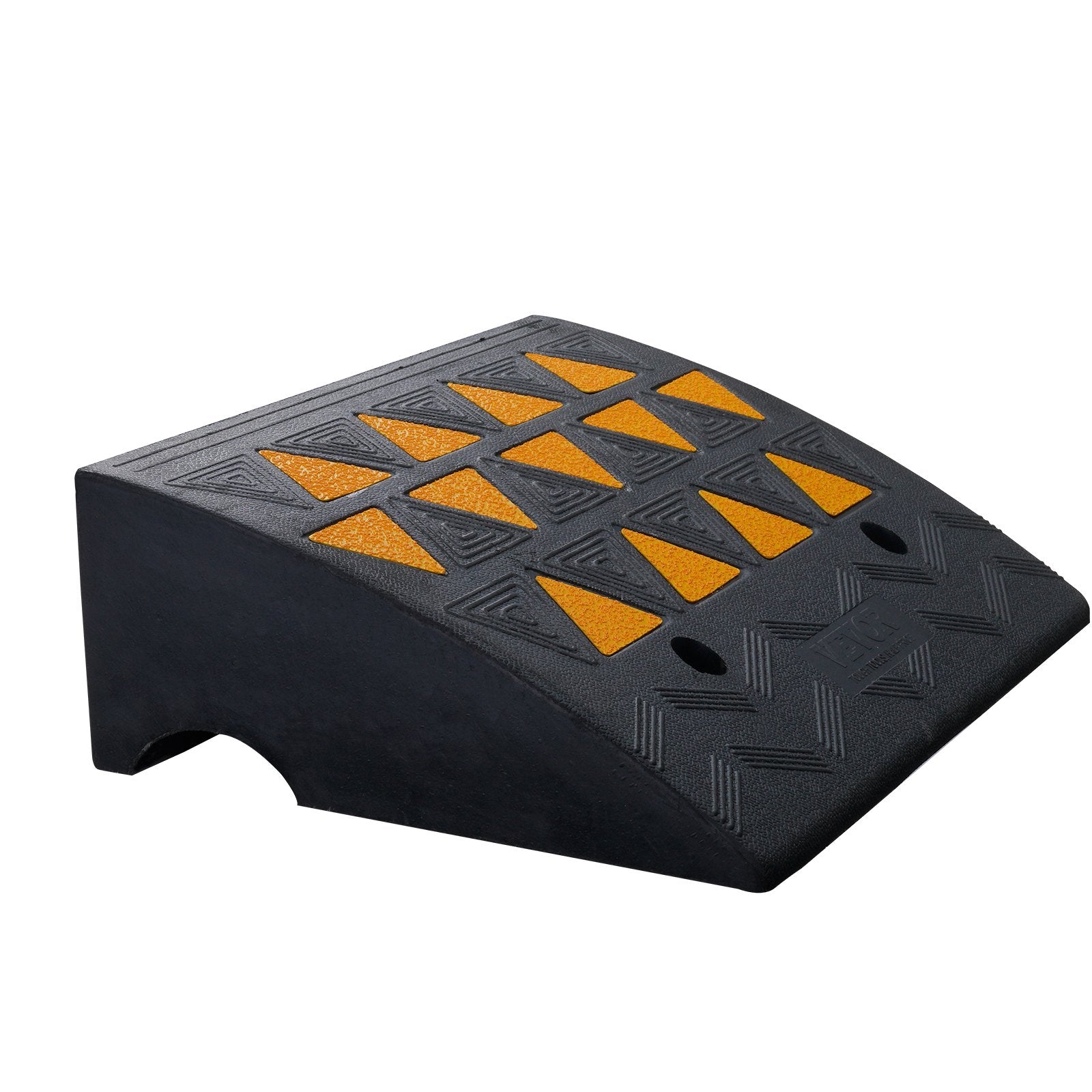 Rubber Curb Ramp 15.2cm Rise 37x49.1cm Heavy-Duty 15T Driveway Ramp for Vehicles