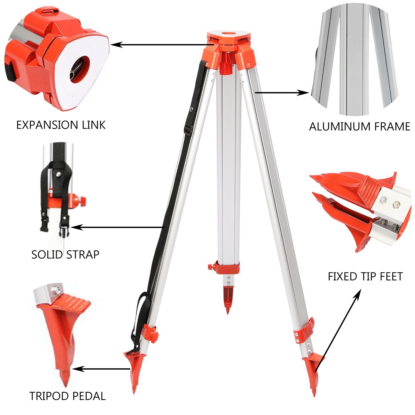 Super Combination 1.65m Aluminum Tripod + 5m Staff for Rotary Laser Level