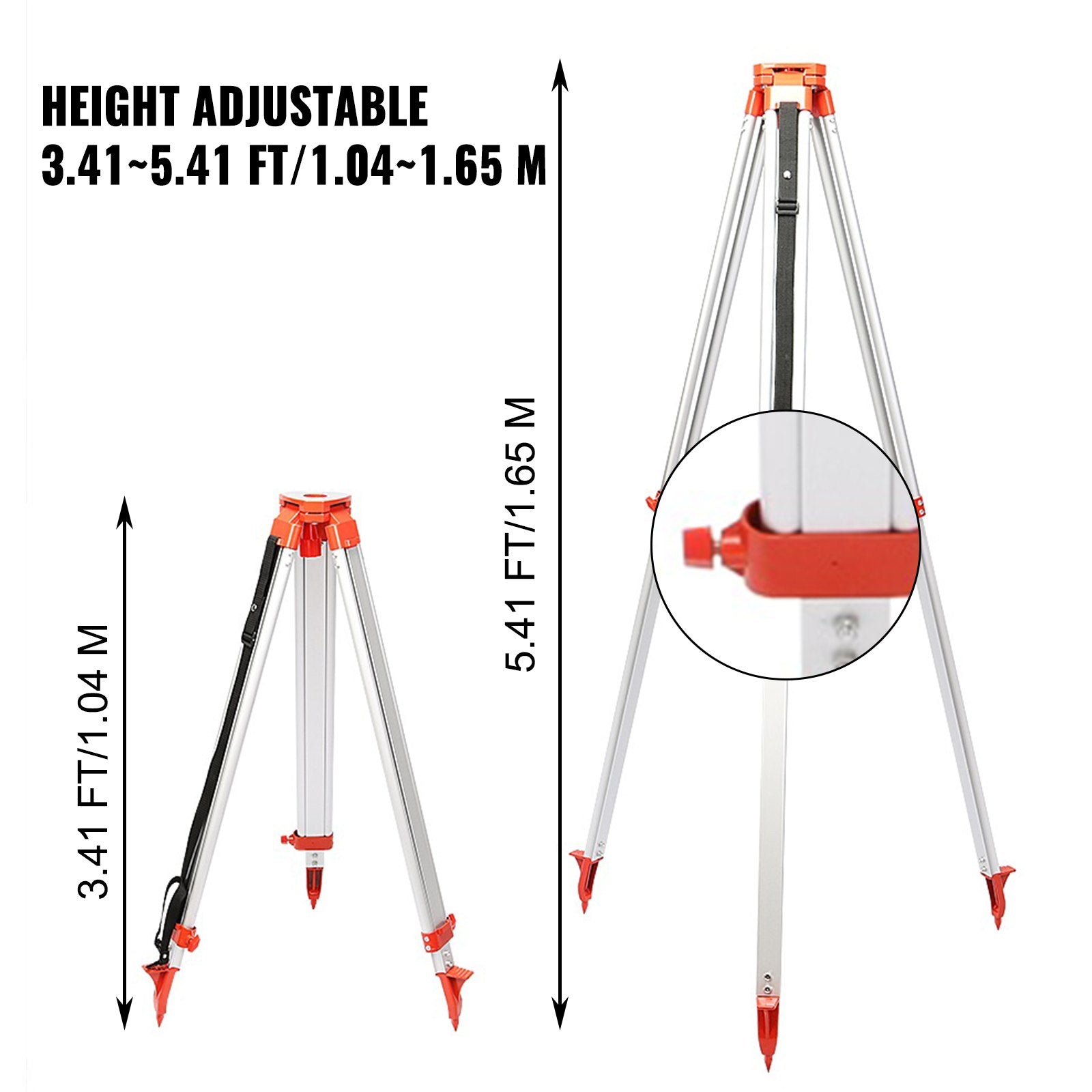 Super Combination 1.65m Aluminum Tripod + 5m Staff for Rotary Laser Level