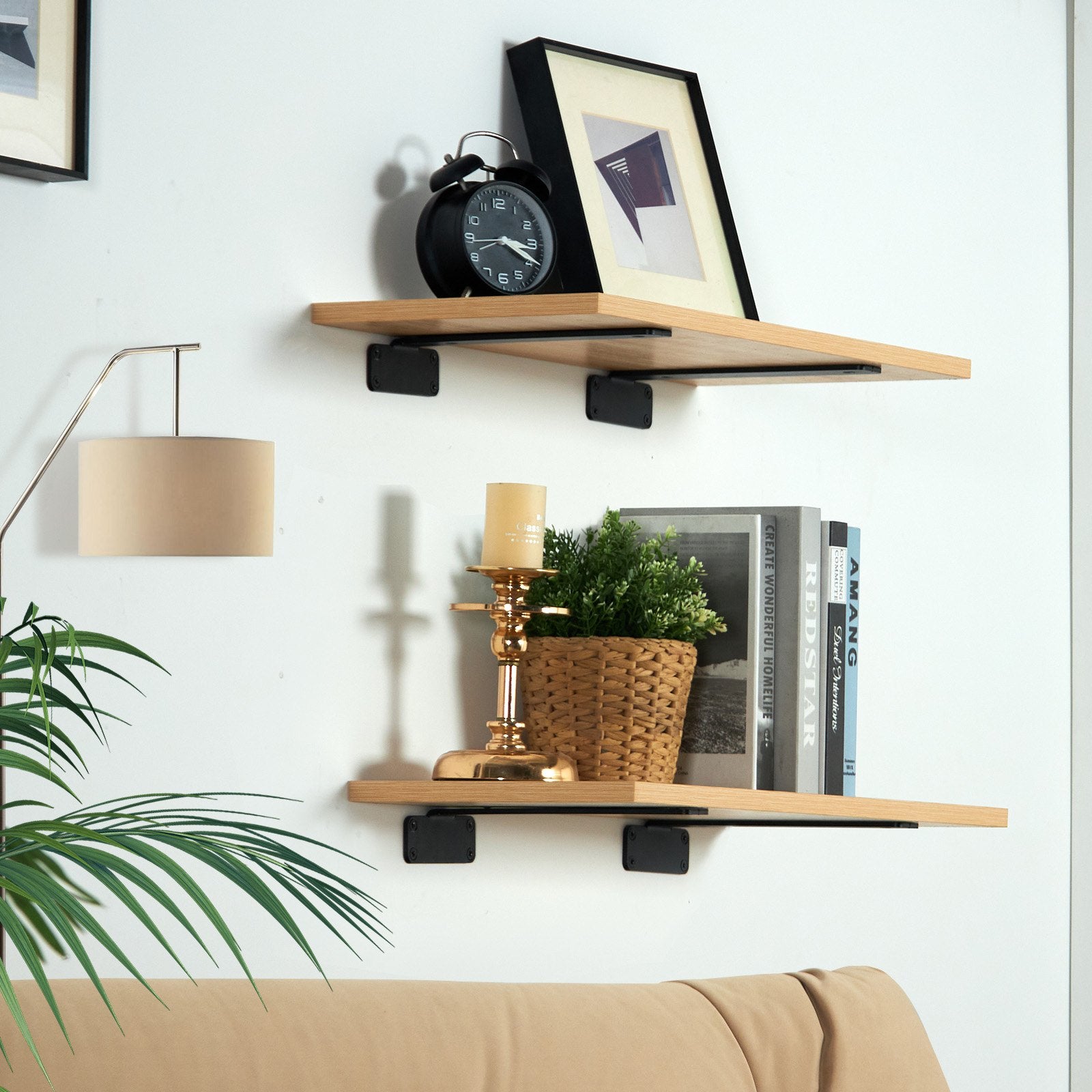 Shelf Brackets 21x10x4.5cm 6PCS Heavy Duty L Steel Brackets Matte Black