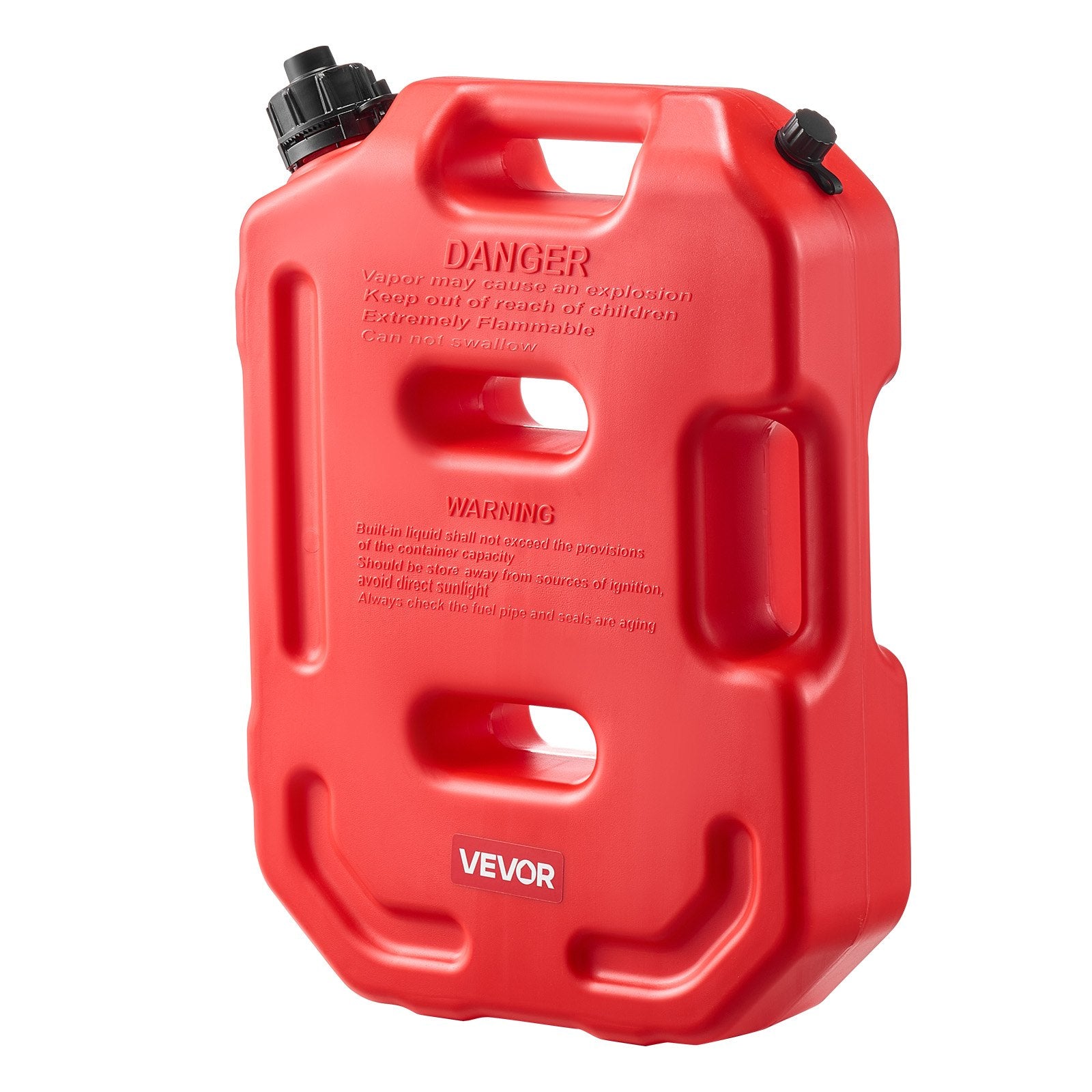 Fuel Container 10L Red Gas Can with Spout, Lockable Bracket, Leak-Proof Portable