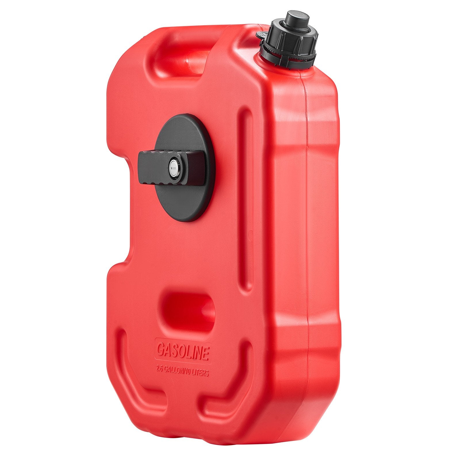 Fuel Container 10L Red Gas Can with Spout, Lockable Bracket, Leak-Proof Portable