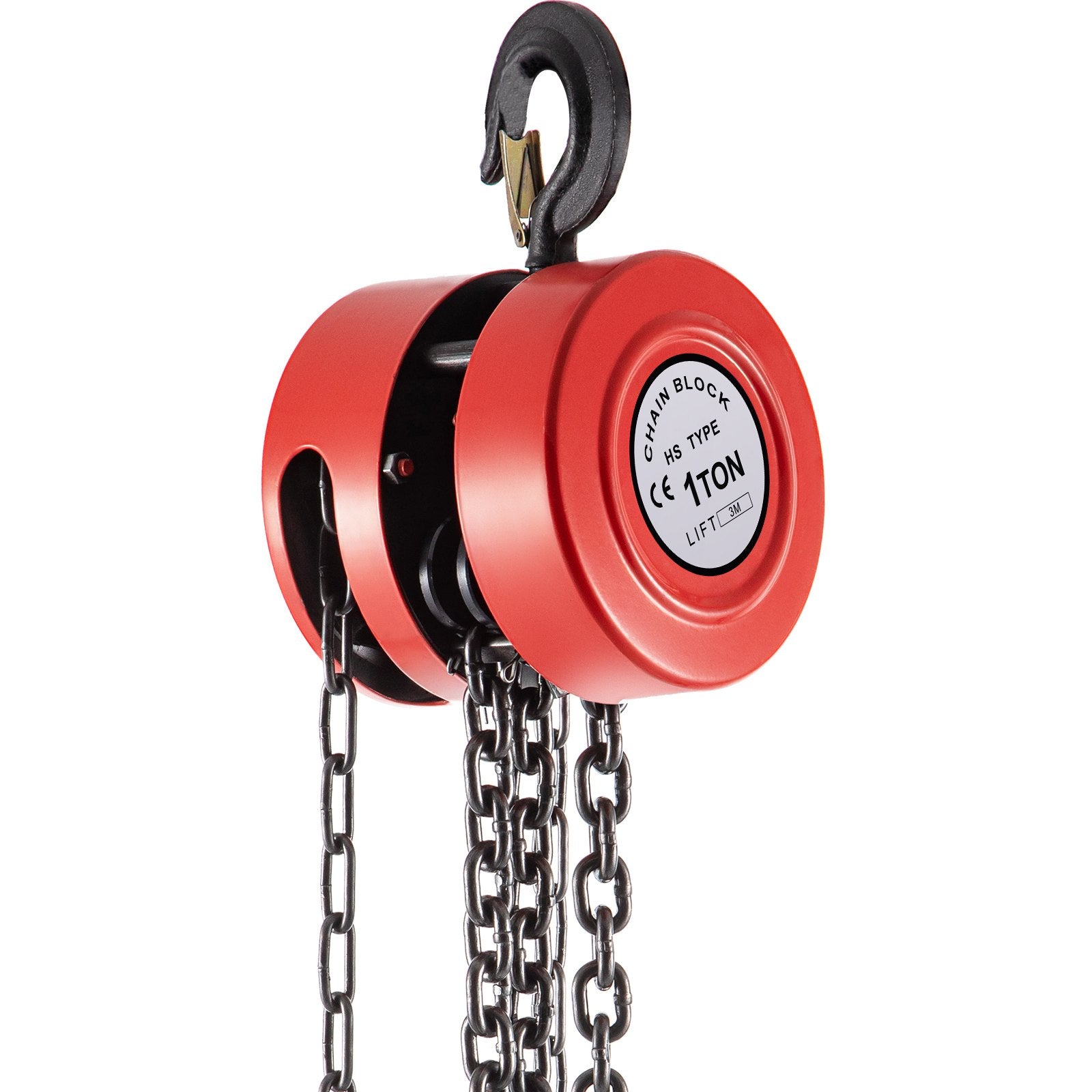 Hand Chain Hoist 1 Ton 2200lbs 10ft Manual Chain Block Industrial Steel Red