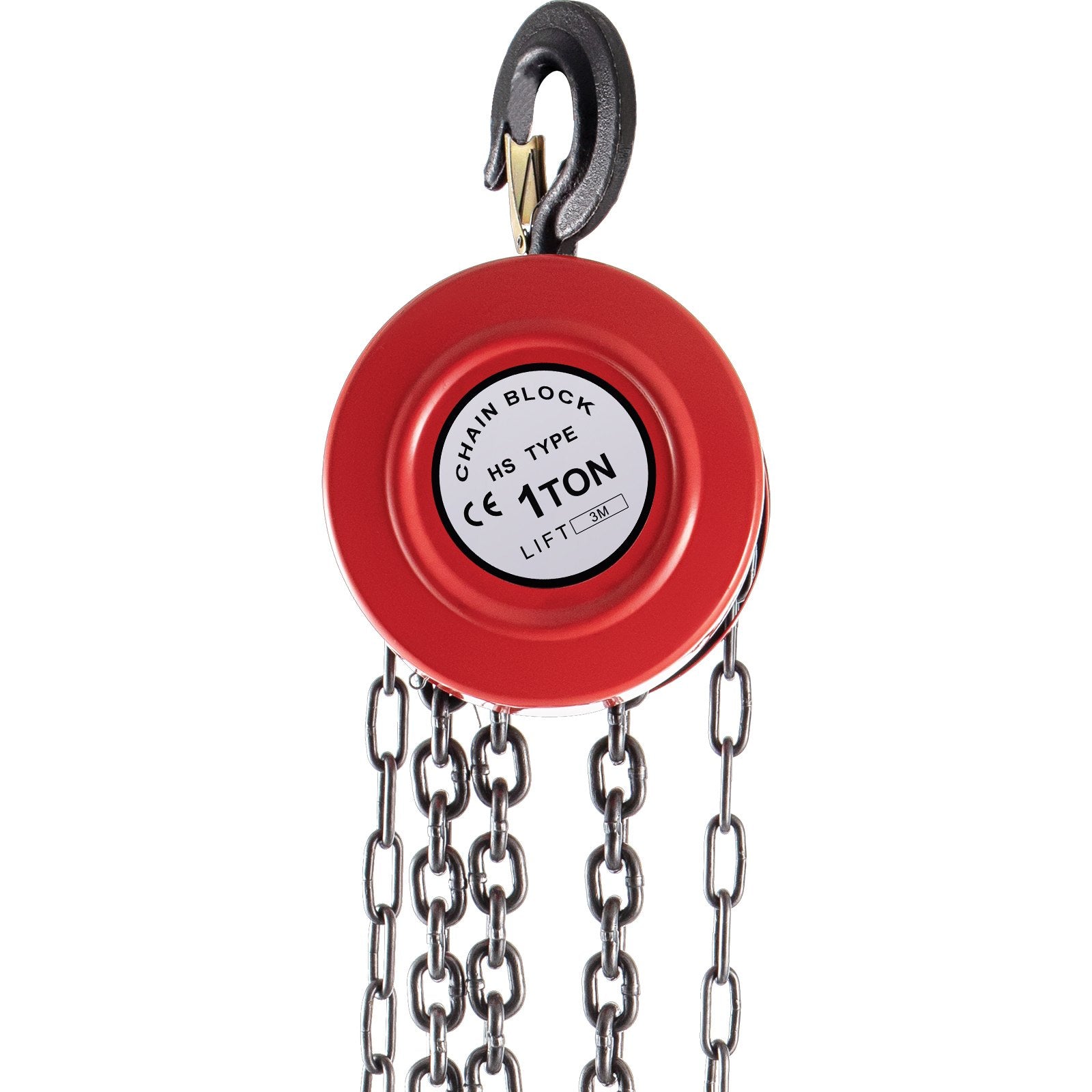 Hand Chain Hoist 1 Ton 2200lbs 10ft Manual Chain Block Industrial Steel Red