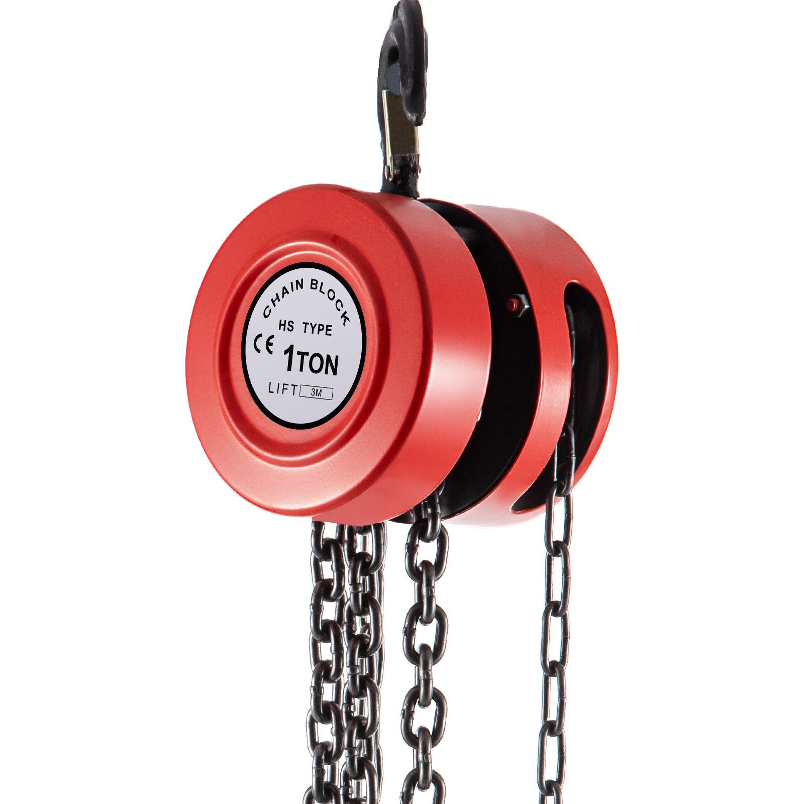 Hand Chain Hoist 1 Ton 2200lbs 10ft Manual Chain Block Industrial Steel Red