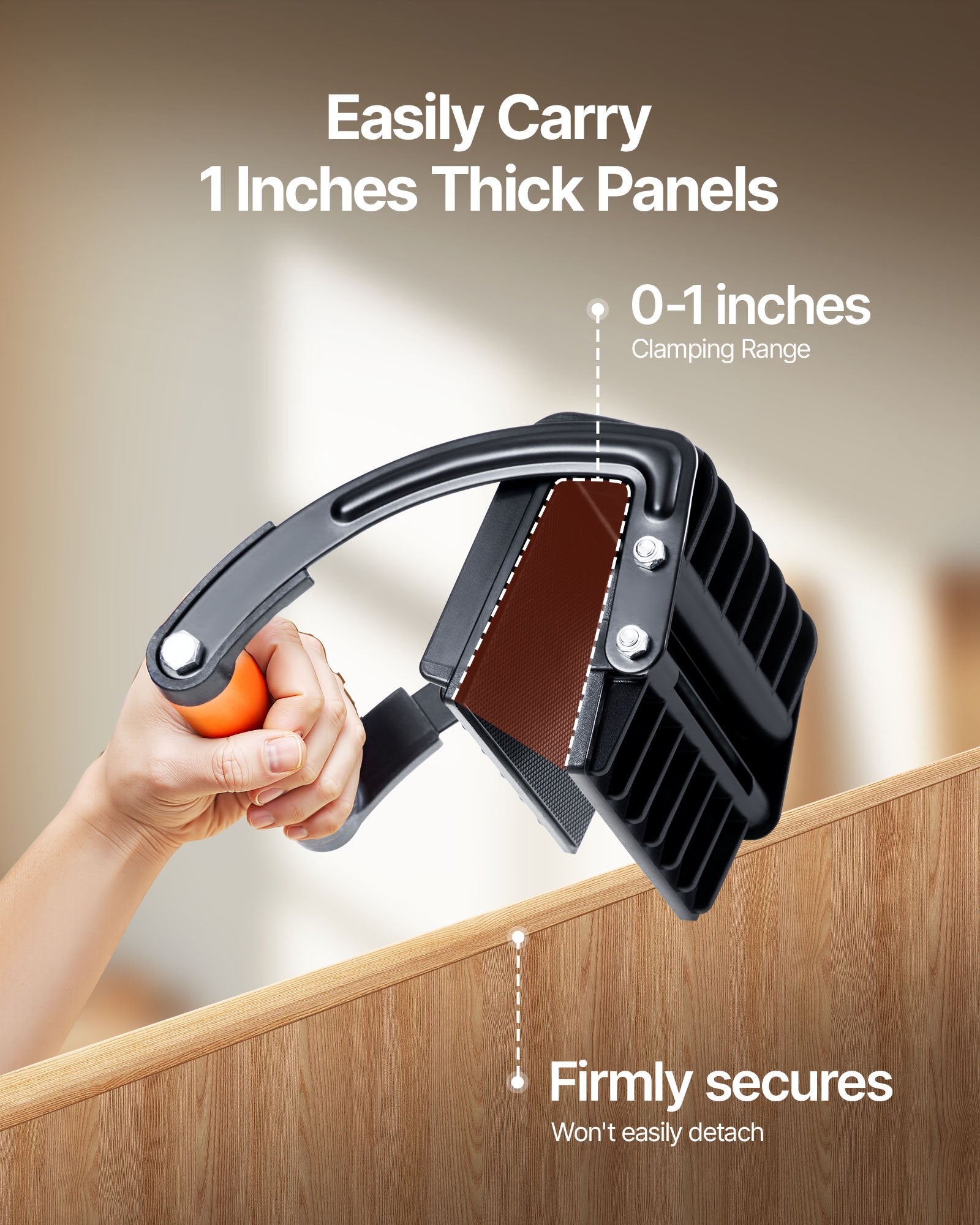 Plywood Carrier 90.7kg Adjustable Drywall Tool for 0-25.4mm Boards with Grip