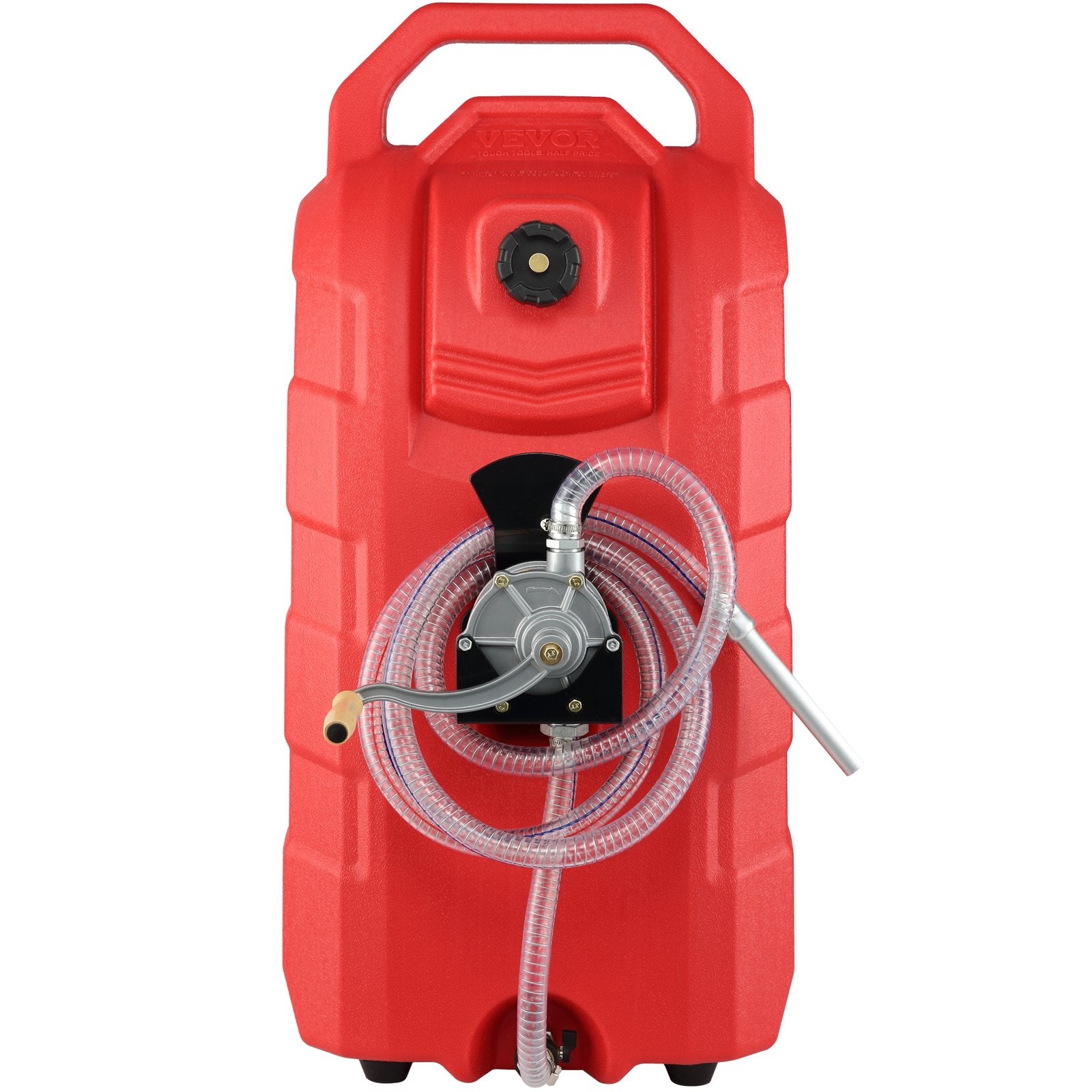Fuel Caddy Portable Gas Storage Tank Hand Pump Rubber Wheels 60.57L 7.8L/min