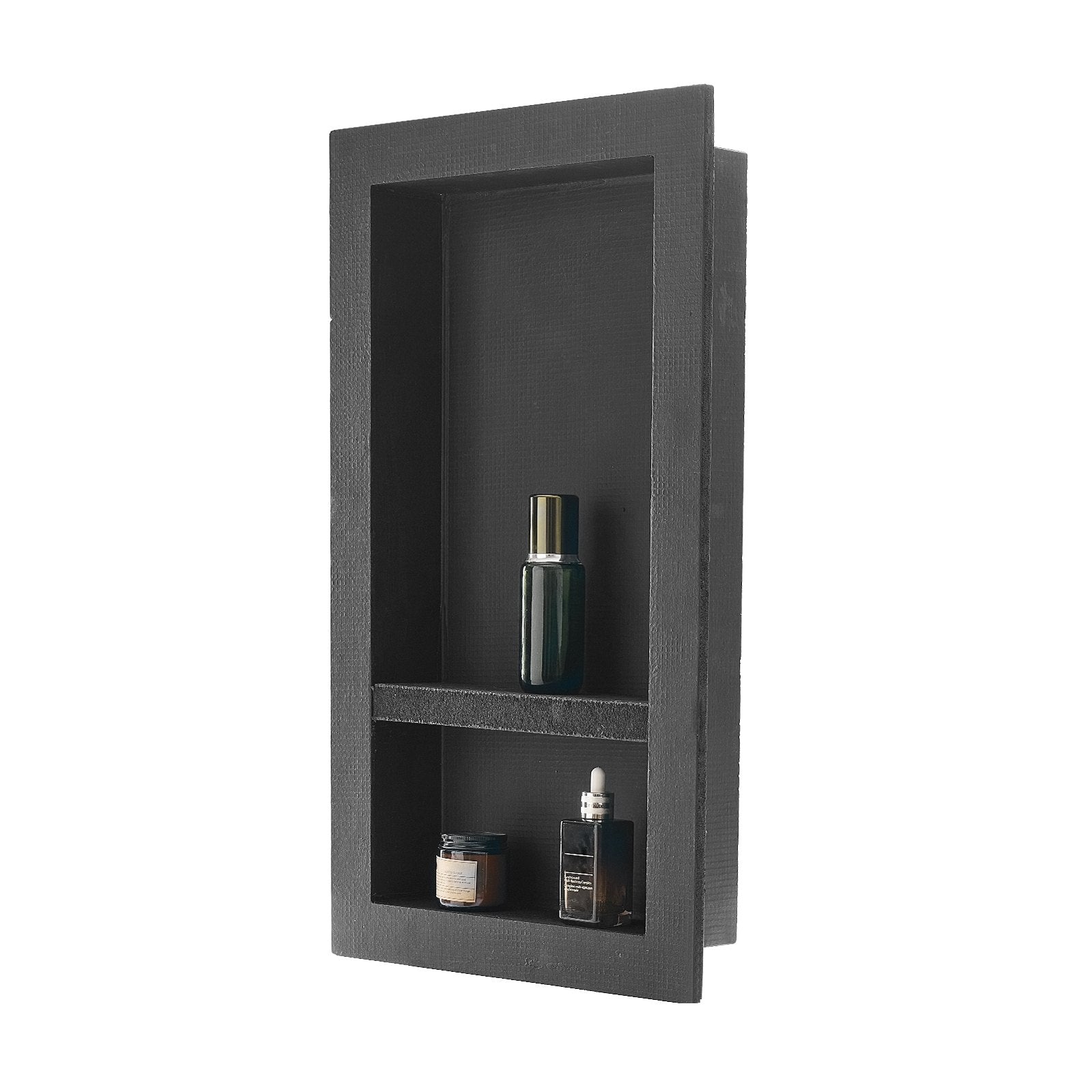 Shower Niche 40.6x71.1x10.2cm Recessed Wall Movable Divider Shelf Black