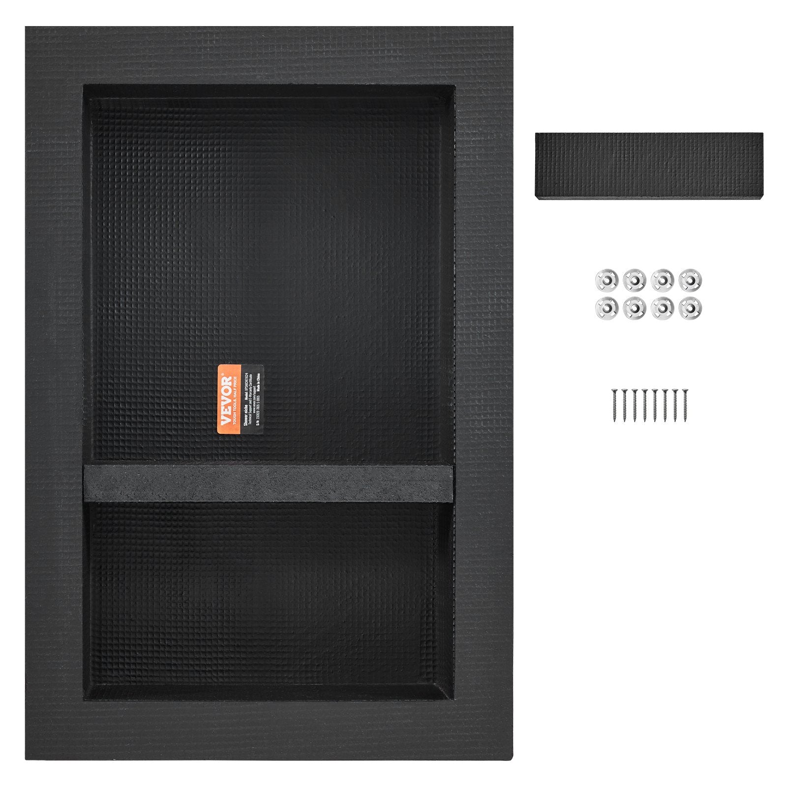 Shower Niche 40.64x60.96cm Double Shelf Wall-Inserted Recessed Storage Black