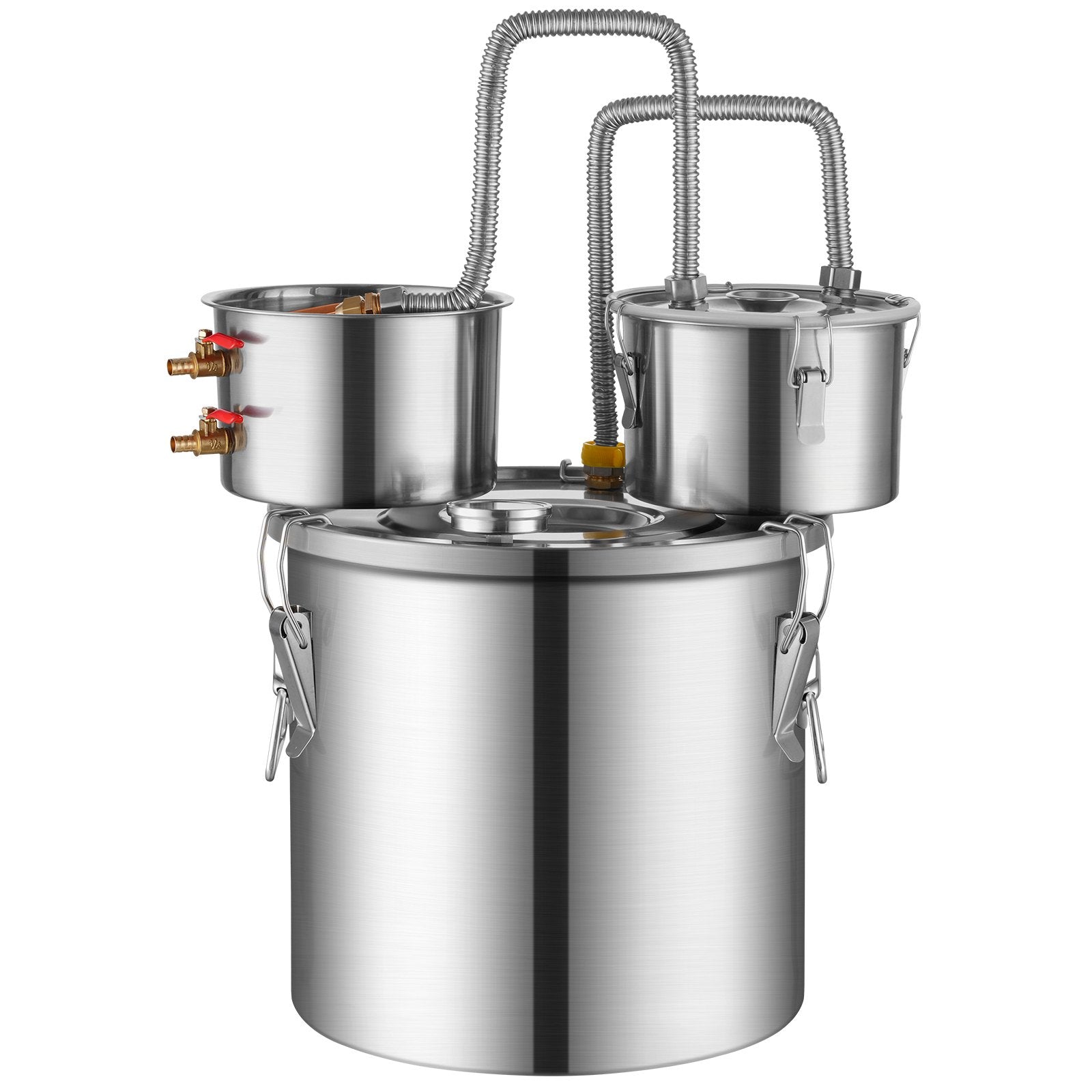 Alcohol Still 3Gal/11.4L Stainless Steel Distiller Copper Coil Dual Condenser