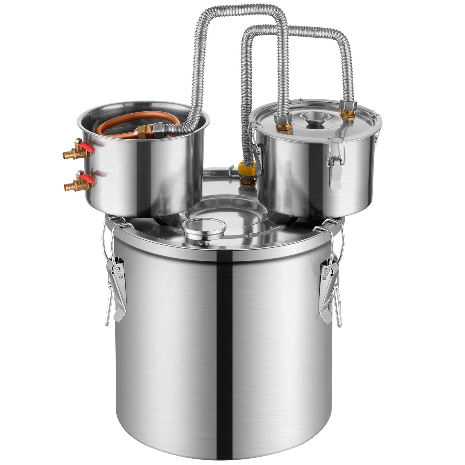 Alcohol Still 5Gal/19L Stainless Steel Distiller Copper Coil Dual Condenser