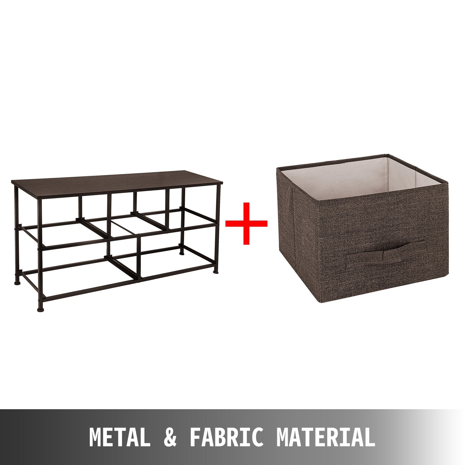 5 Drawer Fabric Dresser Storage Tower Steel Frame Cabinet Coffee