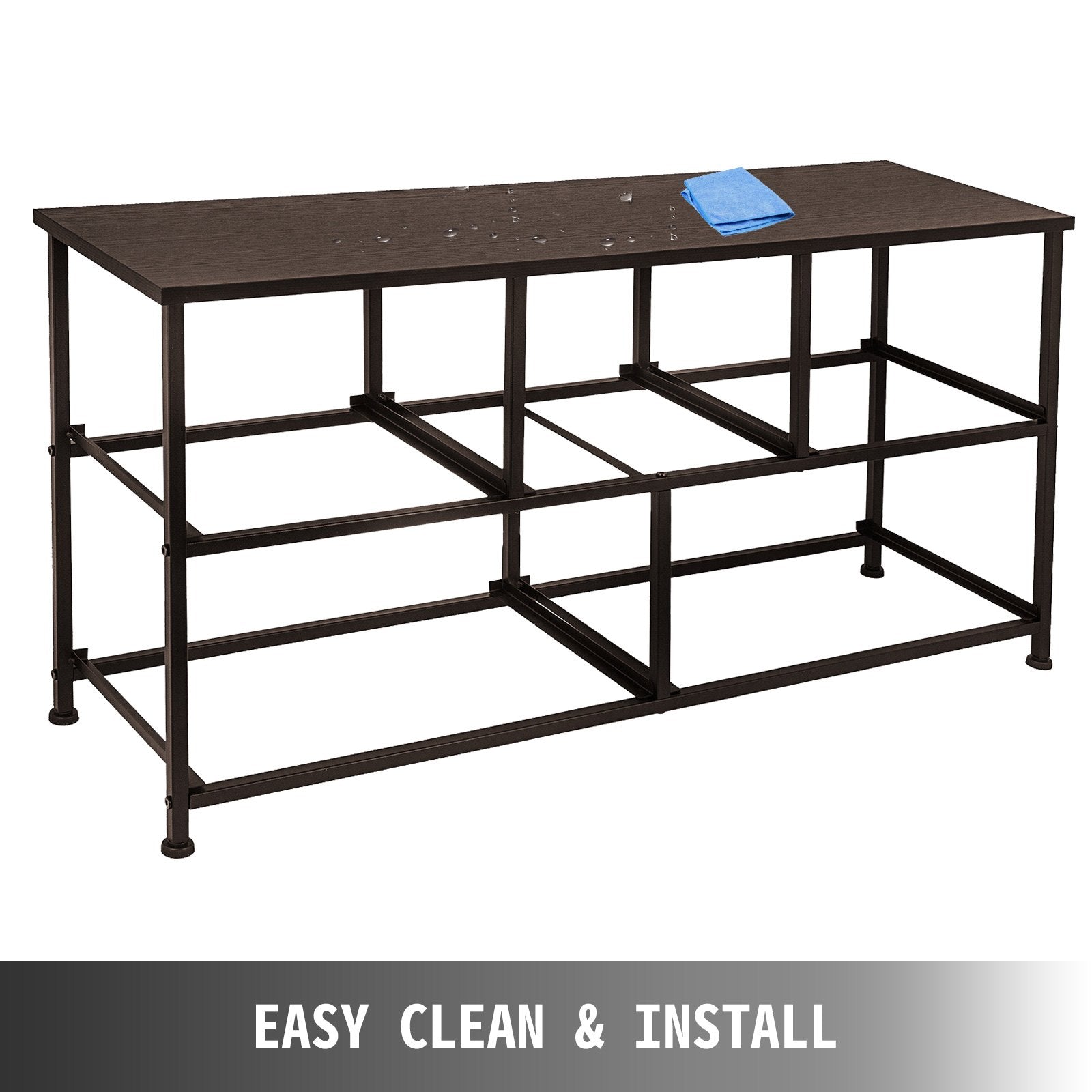 5 Drawer Fabric Dresser Storage Tower Steel Frame Cabinet Coffee