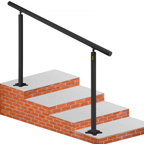 Adjustable Outdoor Handrail 5ft Stair Railing Aluminum Black
