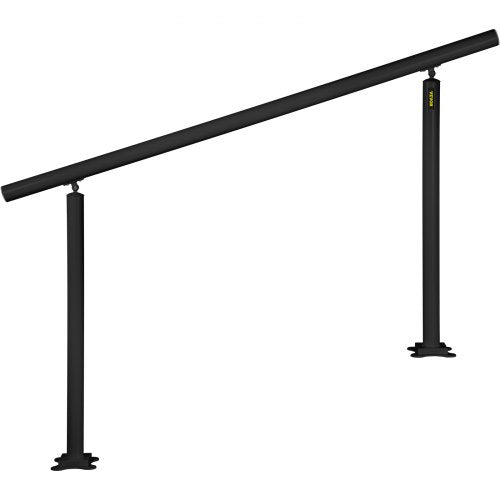 Adjustable Outdoor Handrail 5ft Stair Railing Aluminum Black