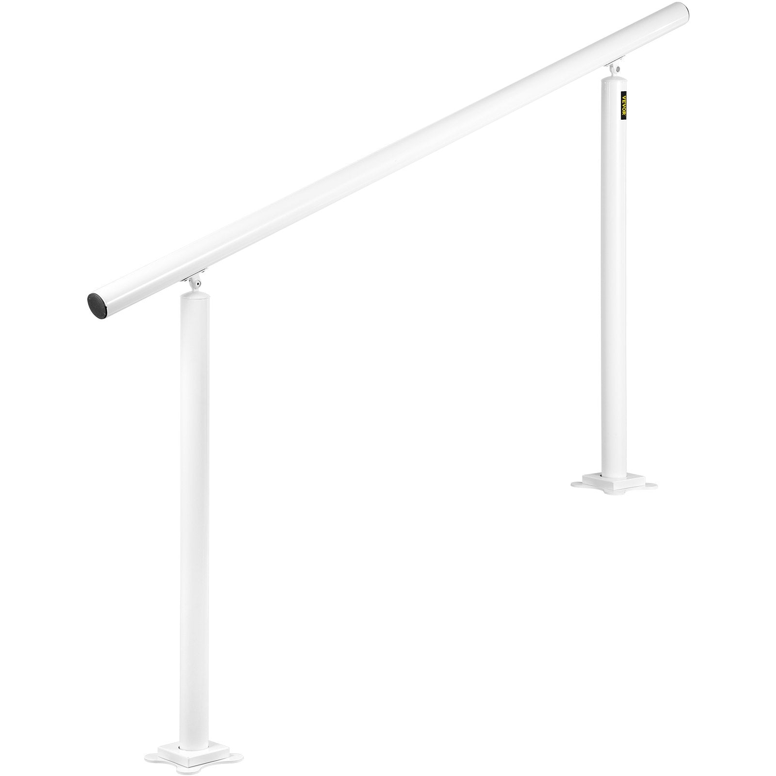 Outdoor Stair Railing Kit 5 FT Adjustable Aluminum Handrail 0-5 Steps White