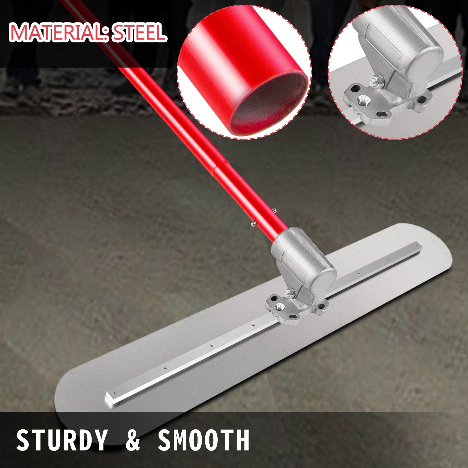 1200x200mm Bull Float Concrete Trowel with Adjustable Handle & Bracket