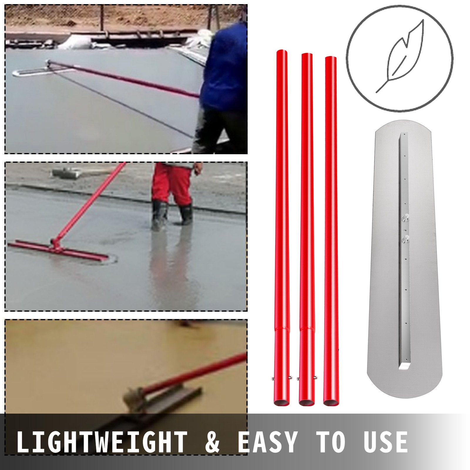 1200x200mm Bull Float Concrete Trowel with Adjustable Handle & Bracket