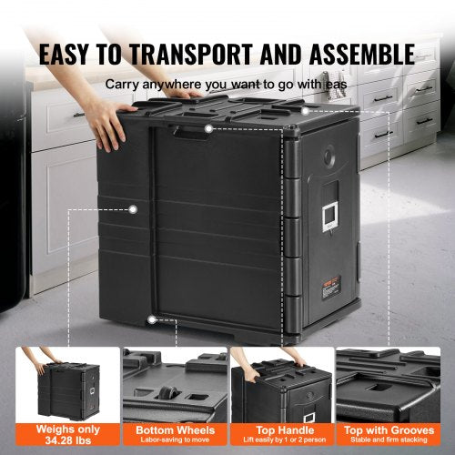 VEVOR Insulated Food Carrier 82 Qt Hot Box LLDPE Food Pan Stackable Warmer