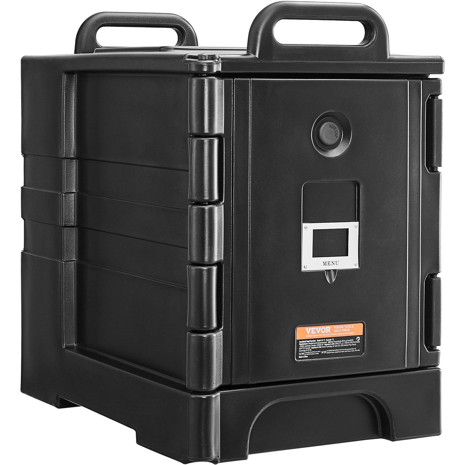Insulated Food Pan Carrier, 75L Hot Box for Catering, Front Loading Food Warmer